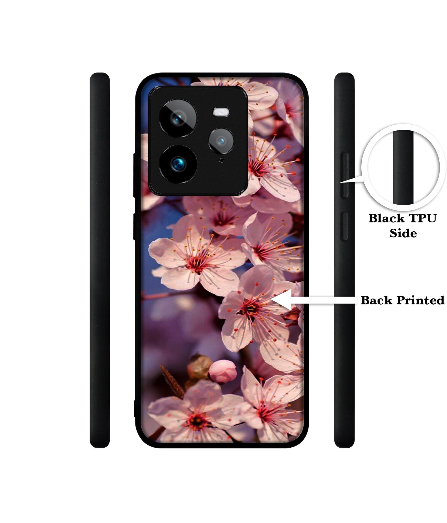 Pink Flowers Pattern Design Designer 2D Printed Back Case Cover for Realme GT 7 Pro 5G