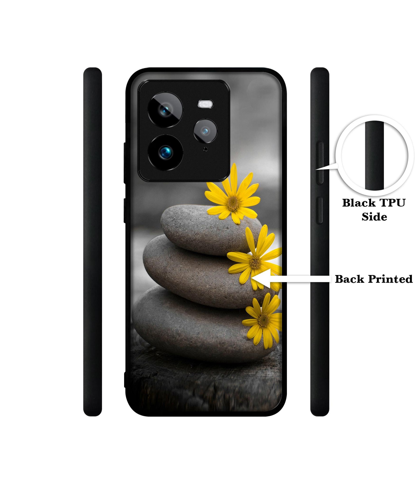 Stones And Flower Design Designer 2D Printed Back Case Cover for Realme GT 7 Pro 5G