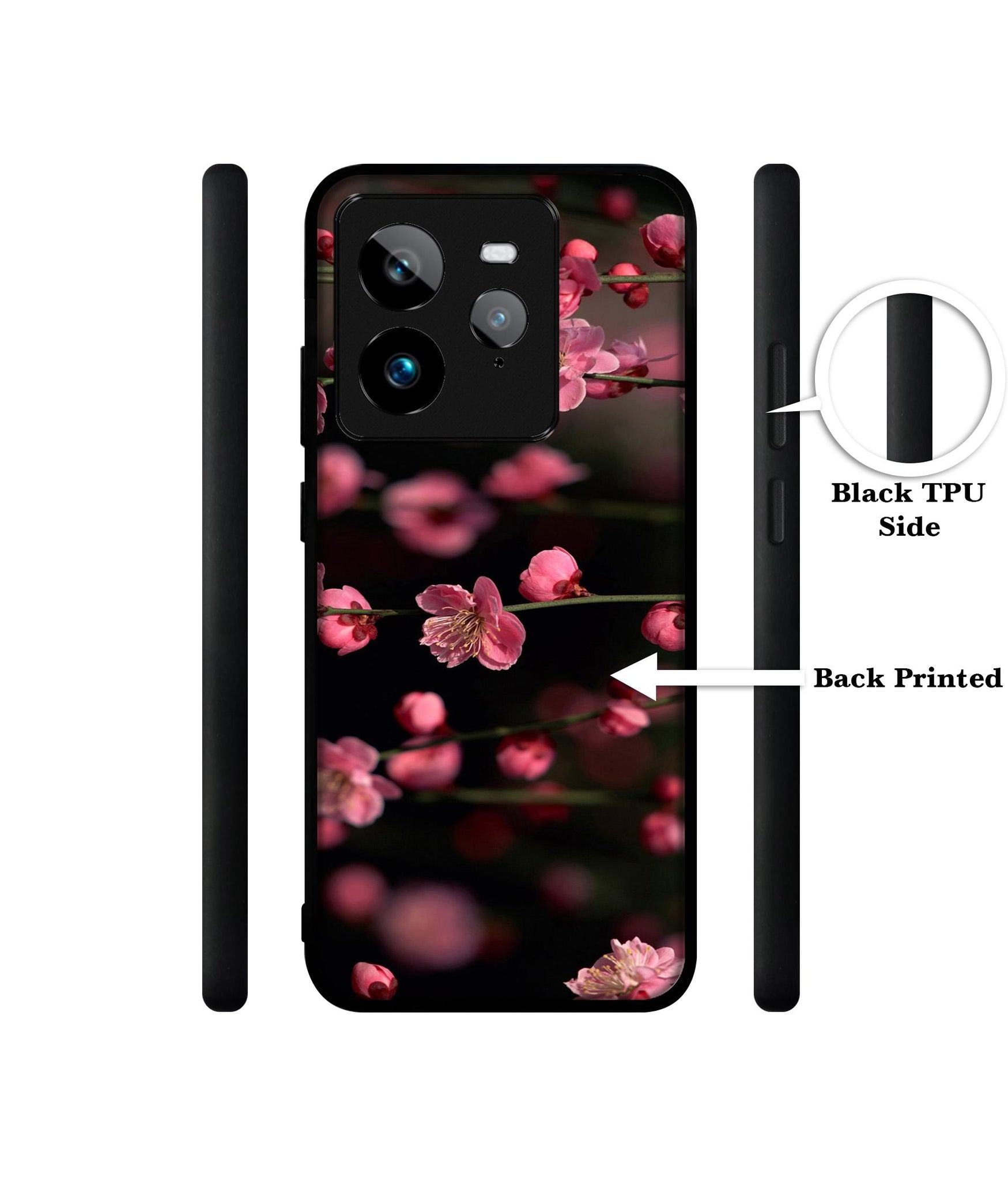 Pink Flowers Design Designer 2D Printed Back Case Cover for Realme GT 7 Pro 5G
