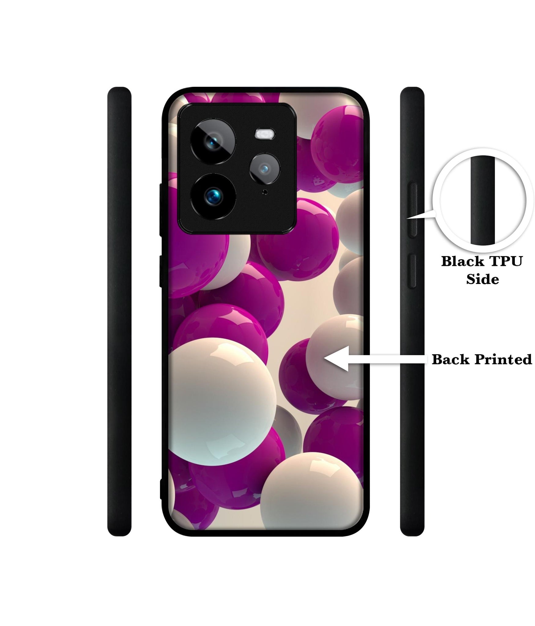 3D Balloons Design Designer 2D Printed Back Case Cover for Realme GT 7 Pro 5G