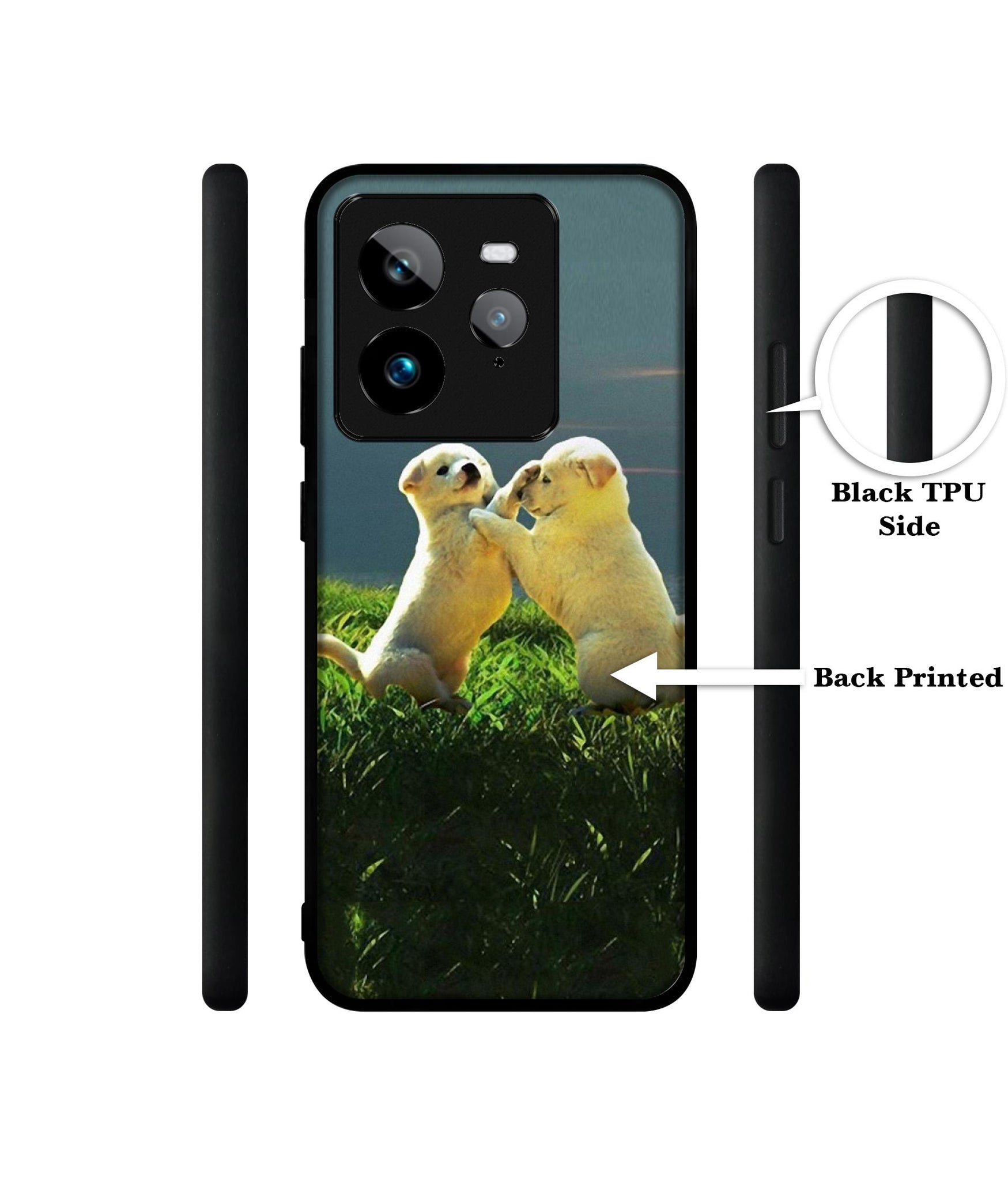 Puppy Couple Sunset Design Designer 2D Printed Back Case Cover for Realme GT 7 Pro 5G