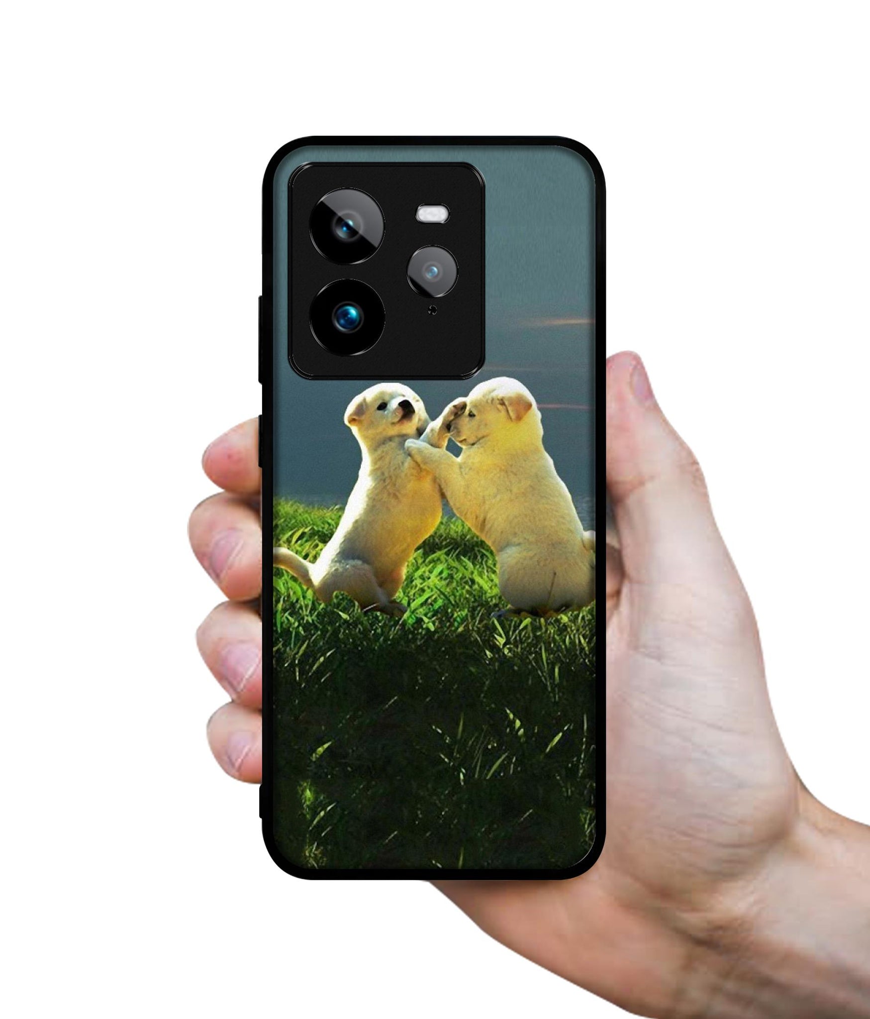 Puppy Couple Sunset Design Designer 2D Printed Back Case Cover for Realme GT 7 Pro 5G