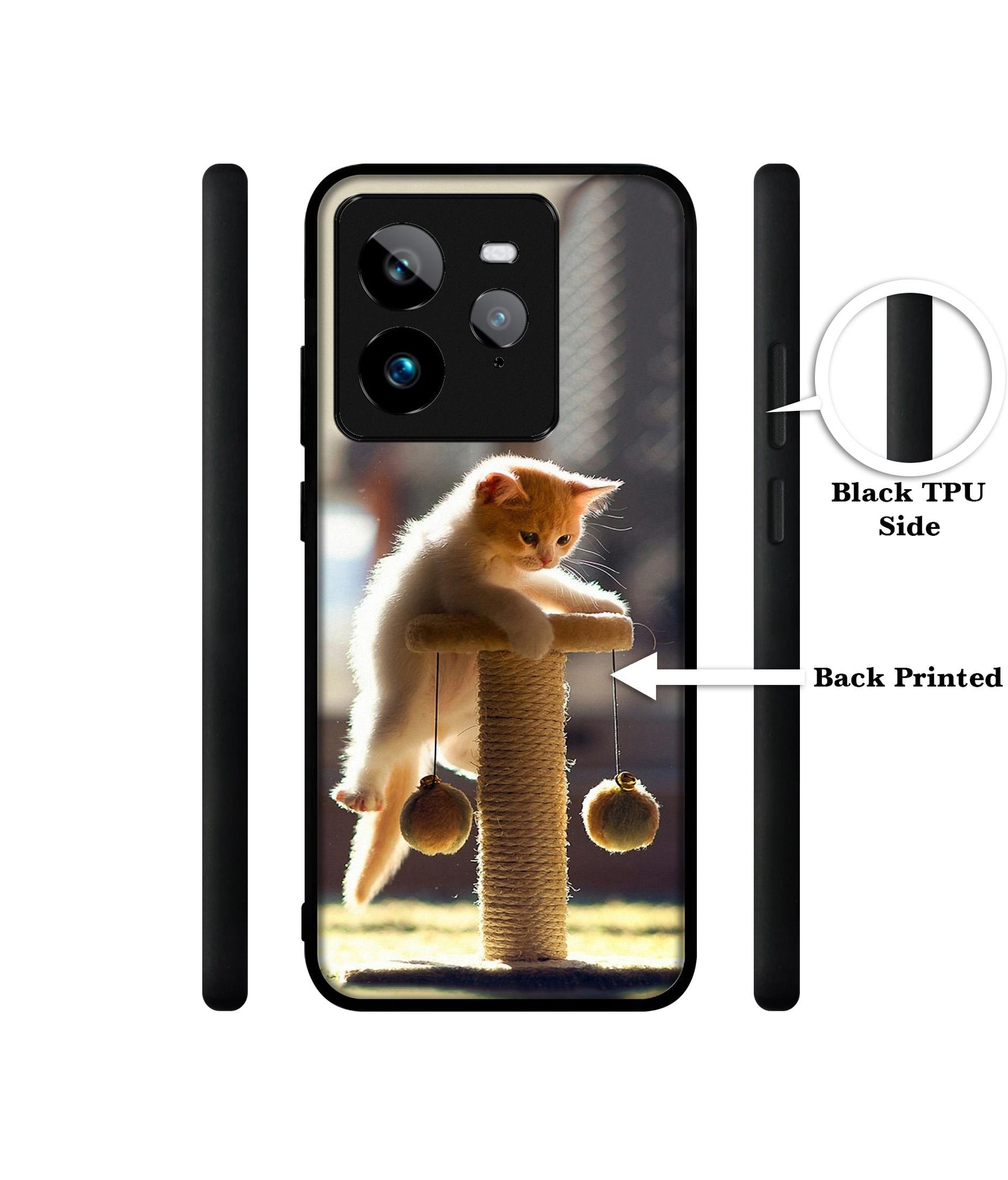 Cat Climbing Design Designer 2D Printed Back Case Cover for Realme GT 7 Pro 5G