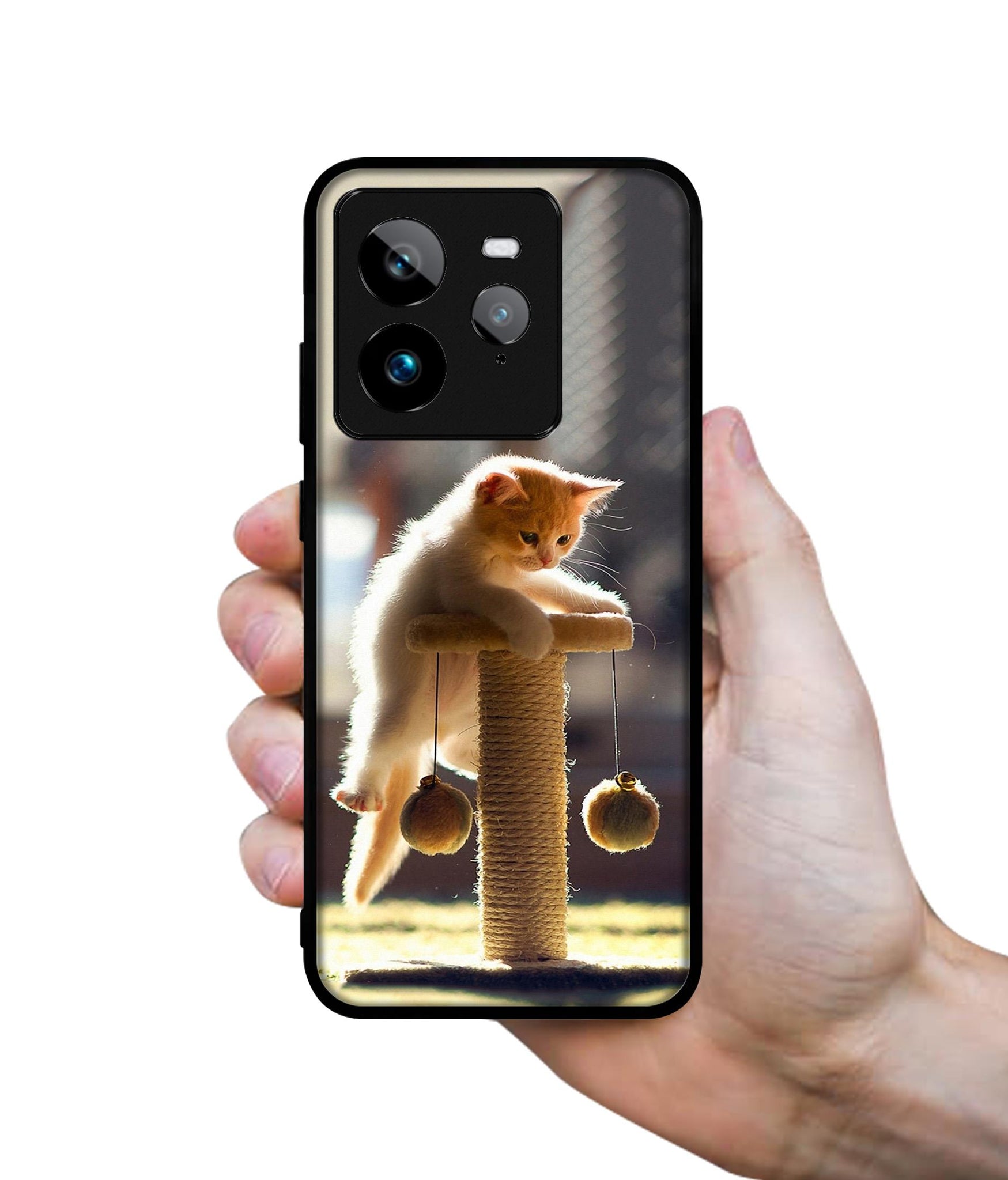 Cat Climbing Design Designer 2D Printed Back Case Cover for Realme GT 7 Pro 5G