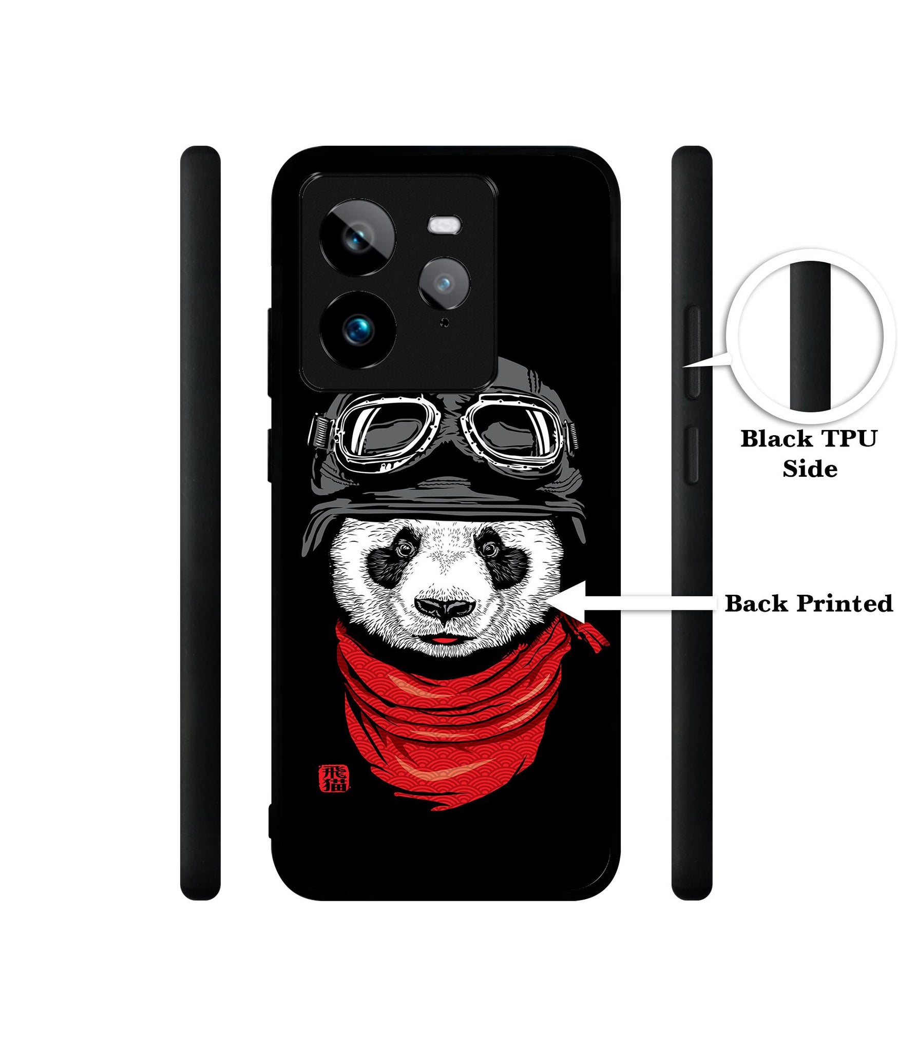 Biker Panda Design Designer 2D Printed Back Case Cover for Realme GT 7 Pro 5G
