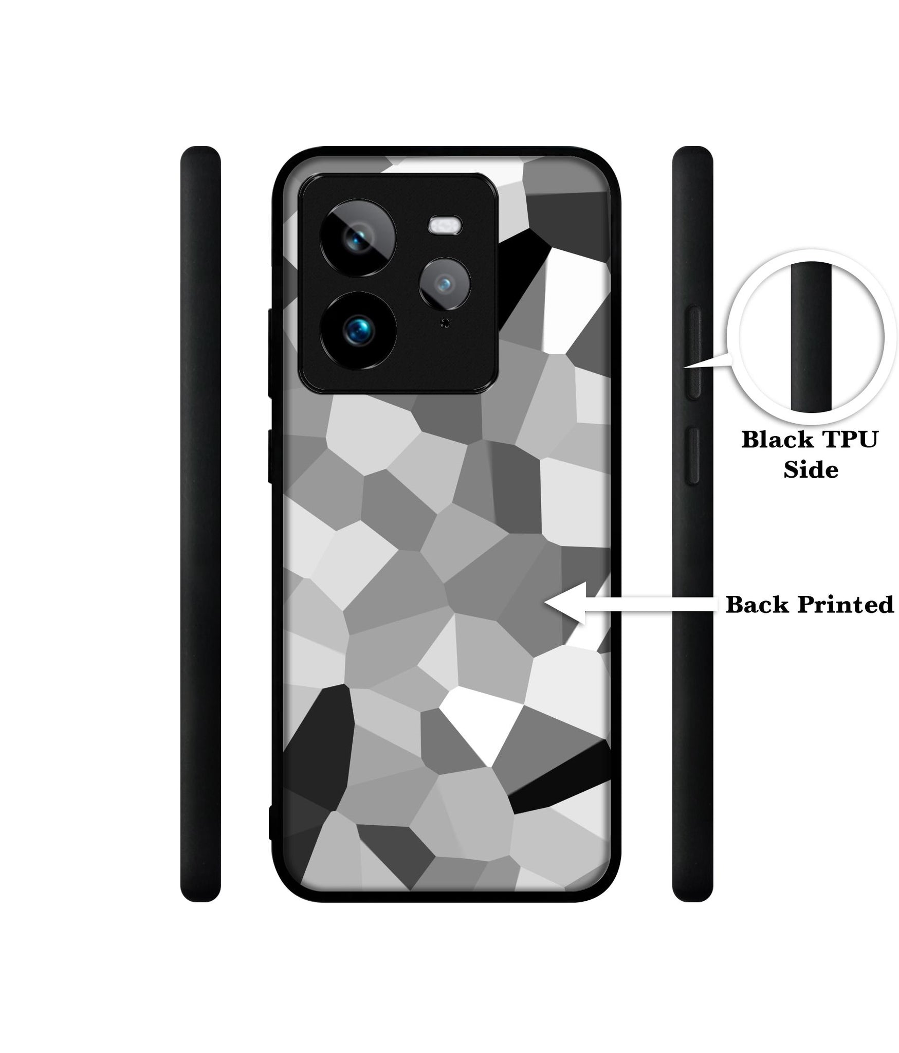 Black & White Mathematical Shape Design Designer 2D Printed Back Case Cover for Realme GT 7 Pro 5G