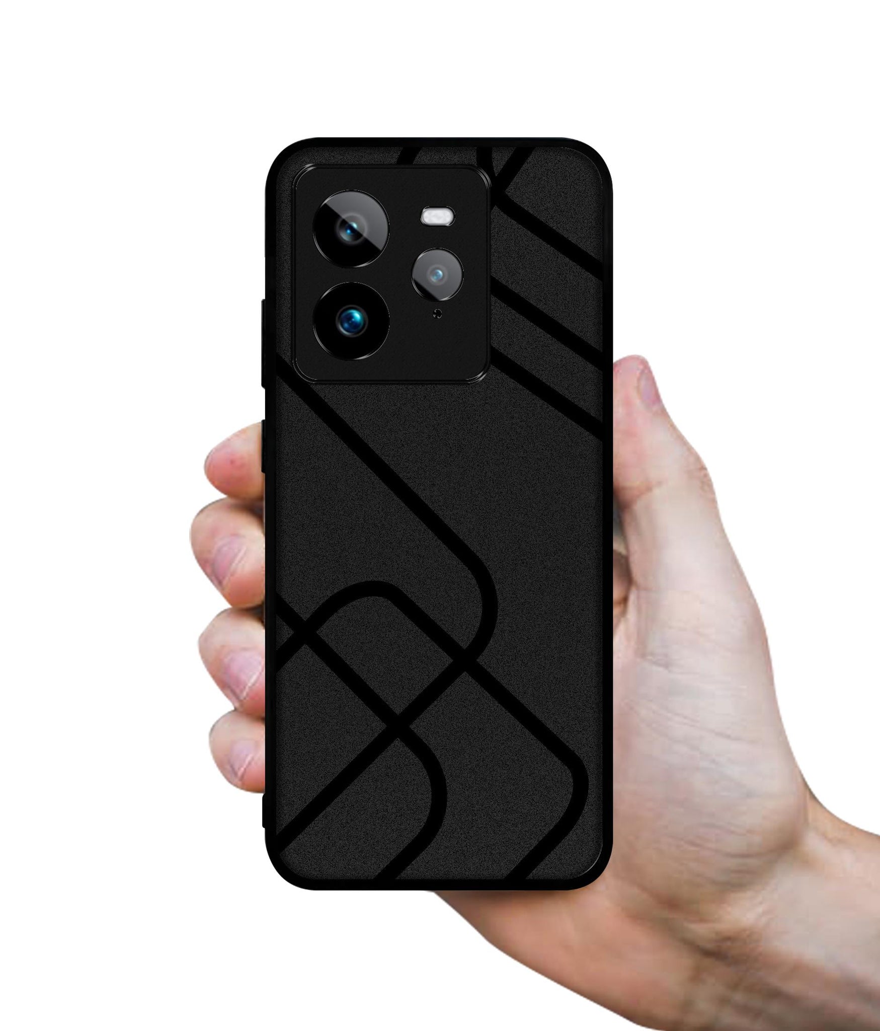 Zig-Zag Black Line Design Designer 2D Printed Back Case Cover for Realme GT 7 Pro 5G