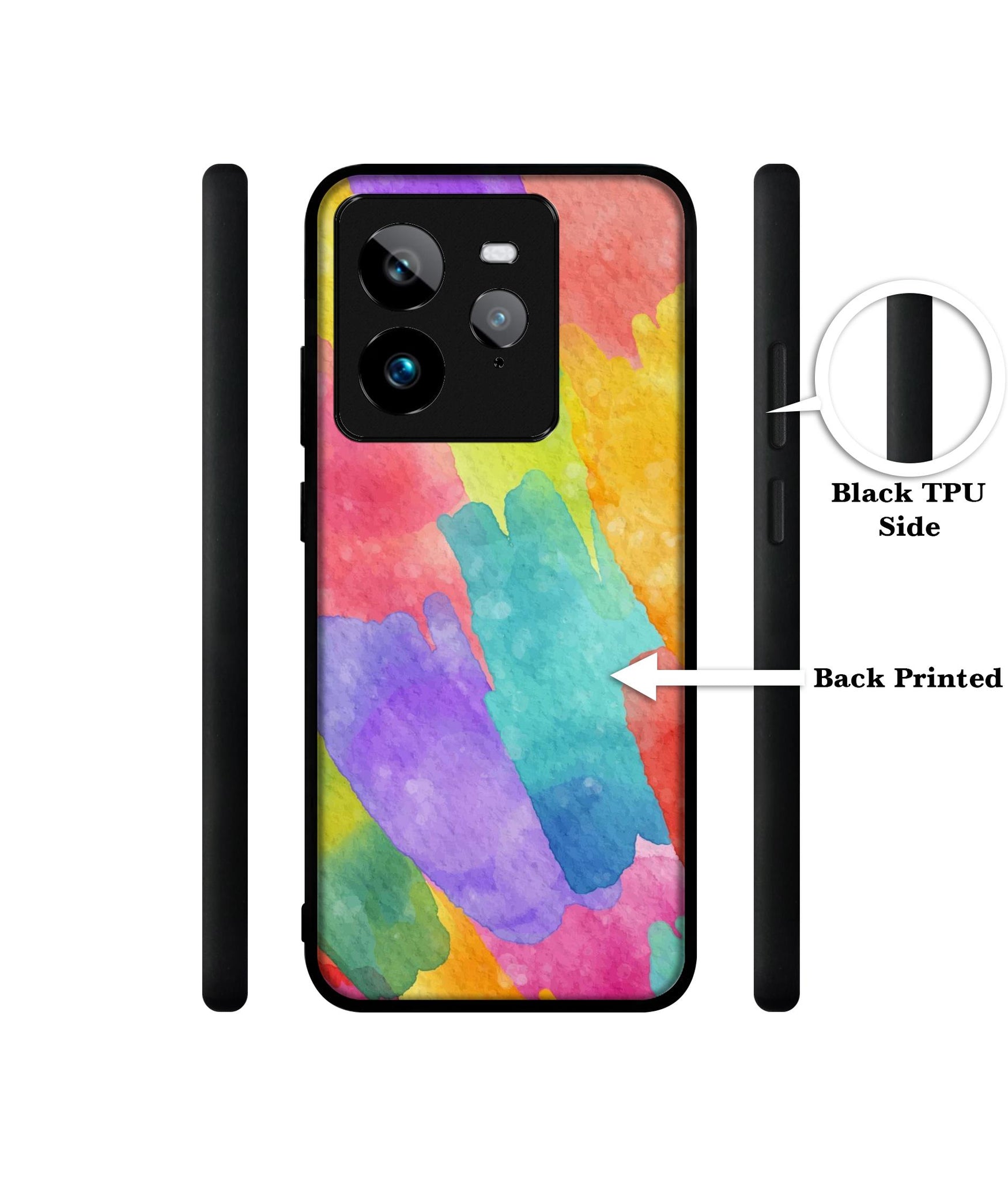 Water Paint Colorful Abstract Design Designer 2D Printed Back Case Cover for Realme GT 7 Pro 5G