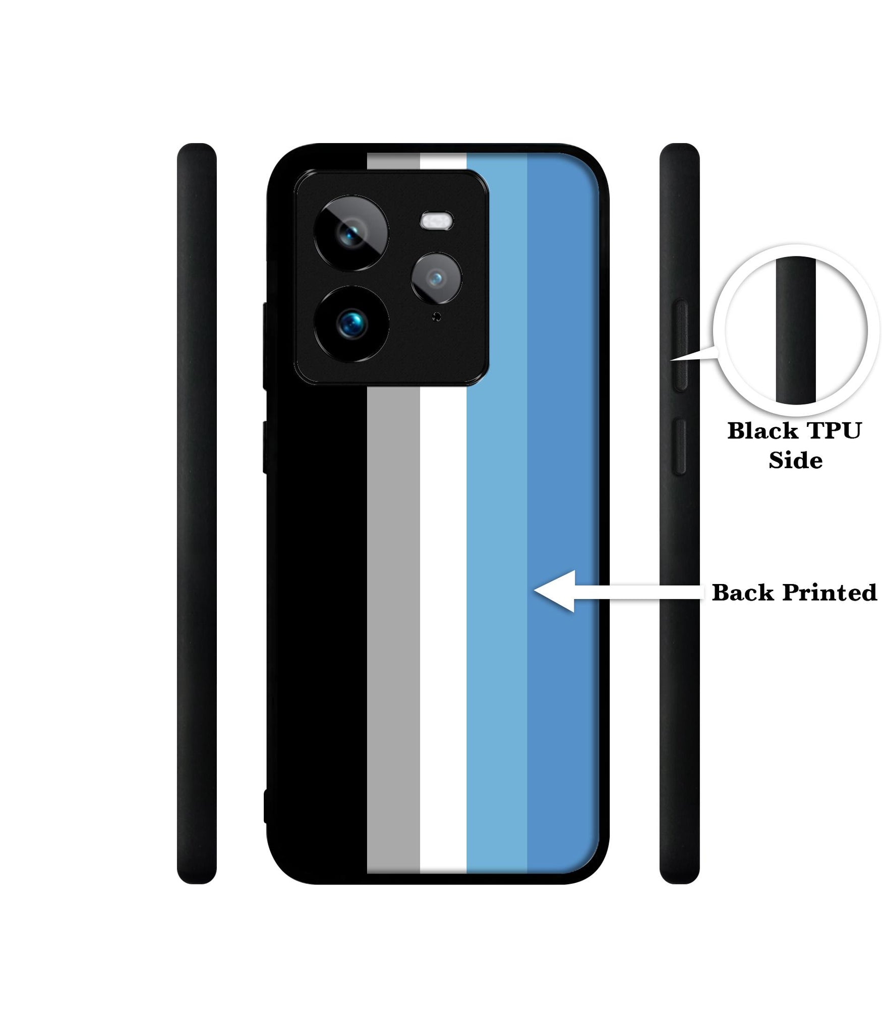 White and Blue Lines Design Designer 2D Printed Back Case Cover for Realme GT 7 Pro 5G