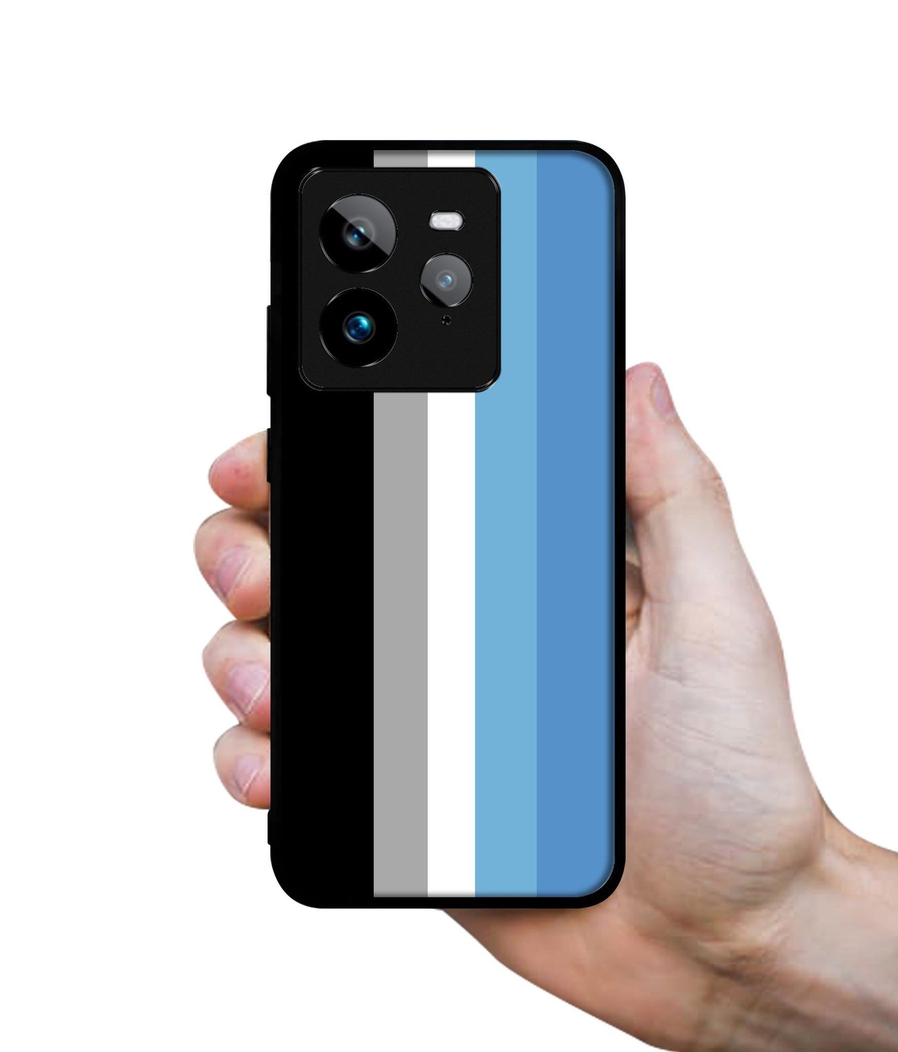 White and Blue Lines Design Designer 2D Printed Back Case Cover for Realme GT 7 Pro 5G