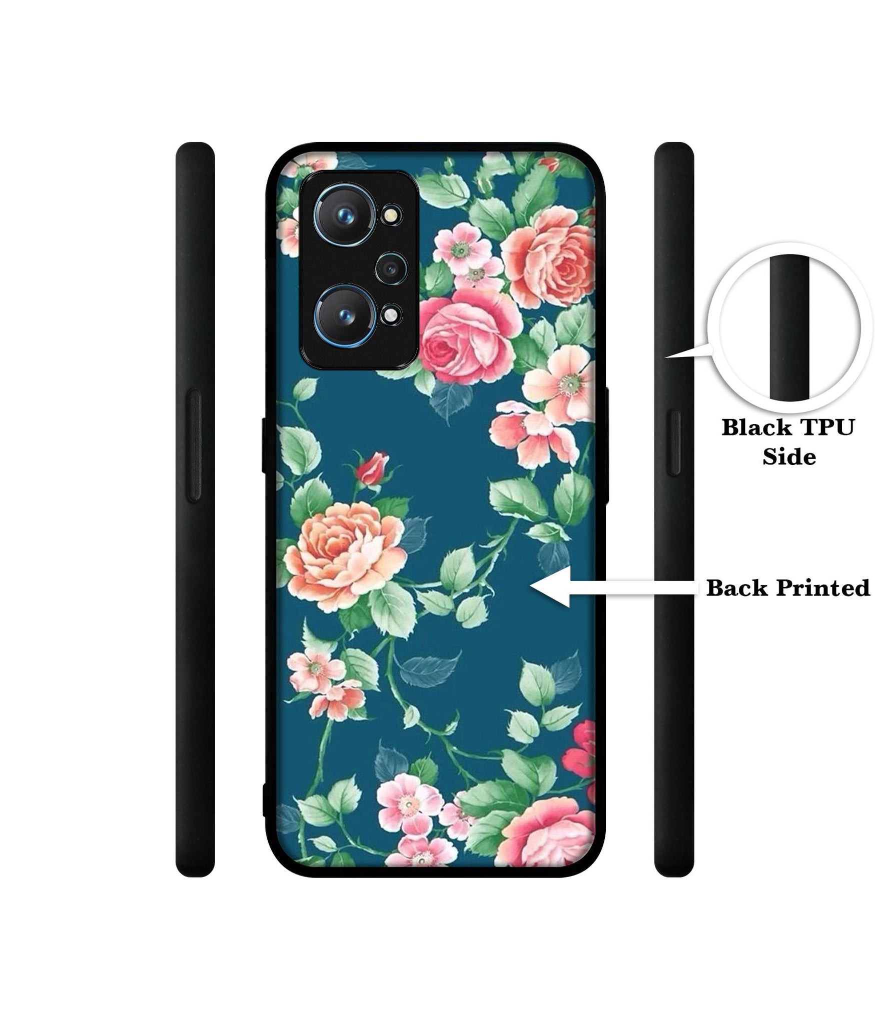 Vintage Floral Design Designer 2D Printed Back Case Cover for Realme GT Neo 2 5G / GT 2 5G