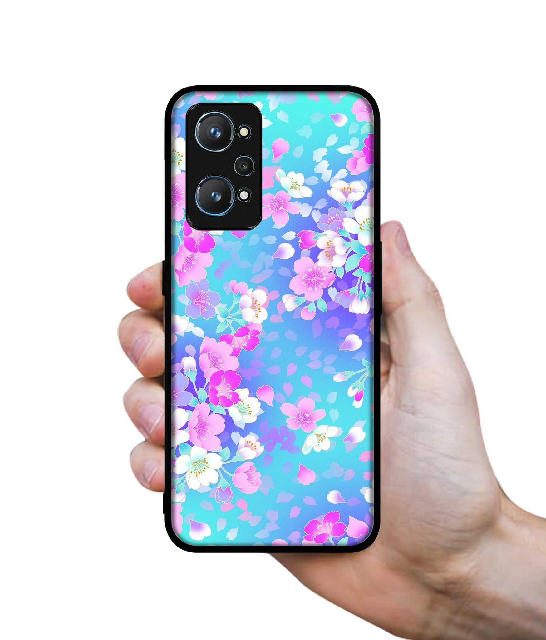Floral Blue Pattern Design Designer 2D Printed Back Case Cover for Realme GT Neo 2 5G / GT 2 5G