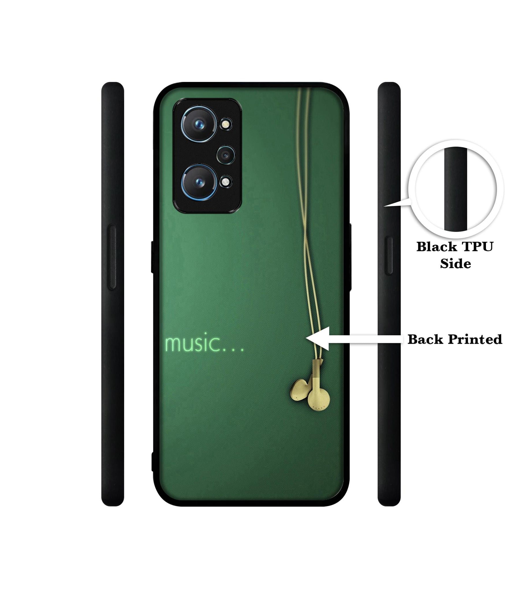 Headphone Music Design Designer 2D Printed Back Case Cover for Realme GT Neo 2 5G / GT 2 5G