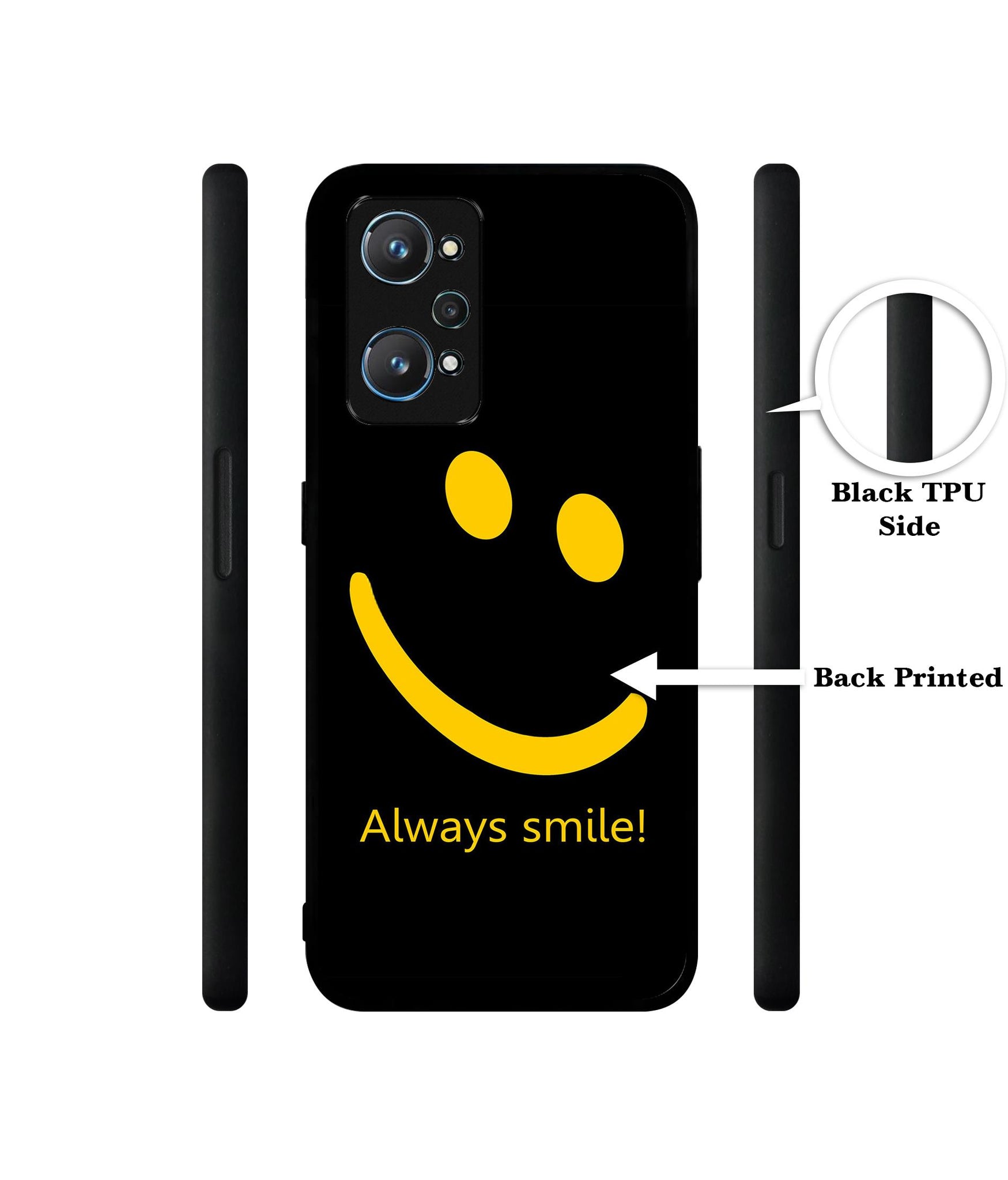 Always Smile Quote Design Designer 2D Printed Back Case Cover for Realme GT Neo 2 5G / GT 2 5G