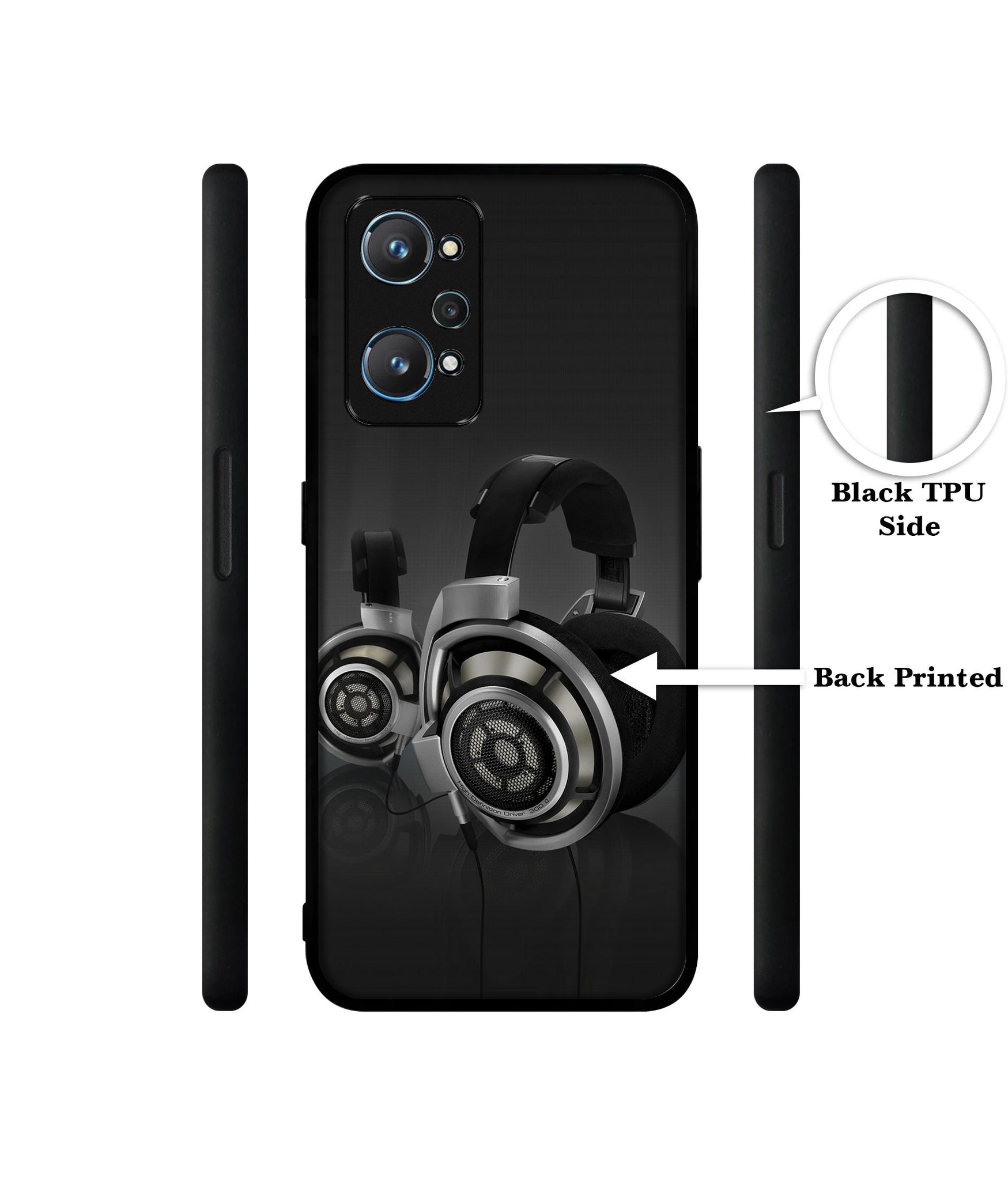 Head Phone Design Designer 2D Printed Back Case Cover for Realme GT Neo 2 5G / GT 2 5G