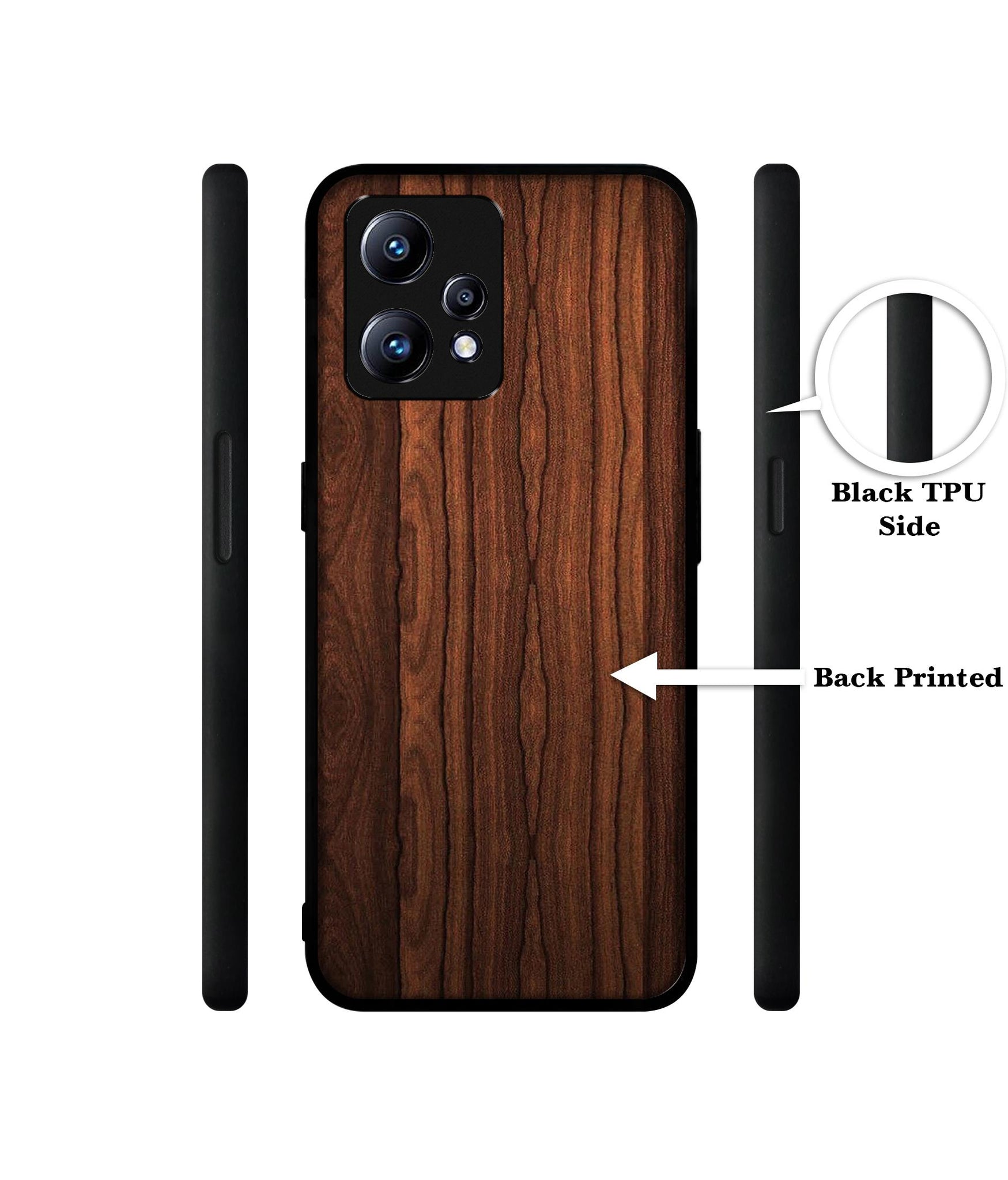 Brown Wooden Texture Design Designer 2D Printed Back Case Cover for Realme Narzo 50 Pro 5G