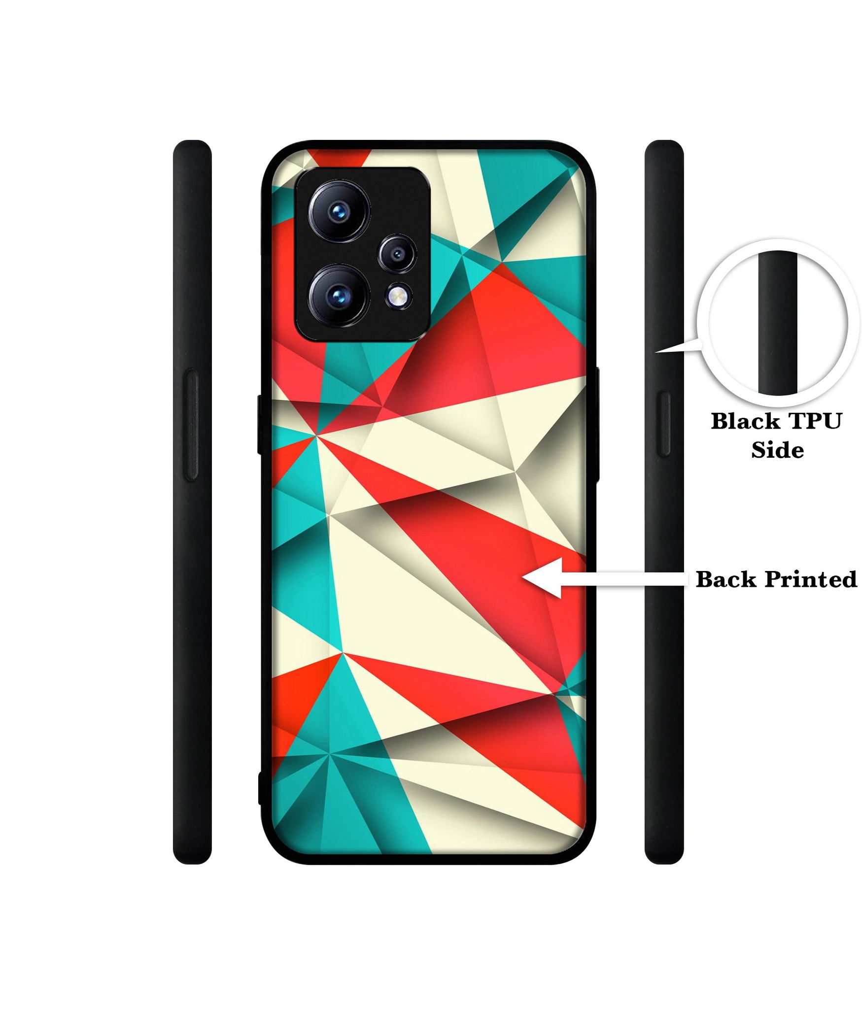 Red Blue White Pattern Design Designer 2D Printed Back Case Cover for Realme Narzo 50 Pro 5G