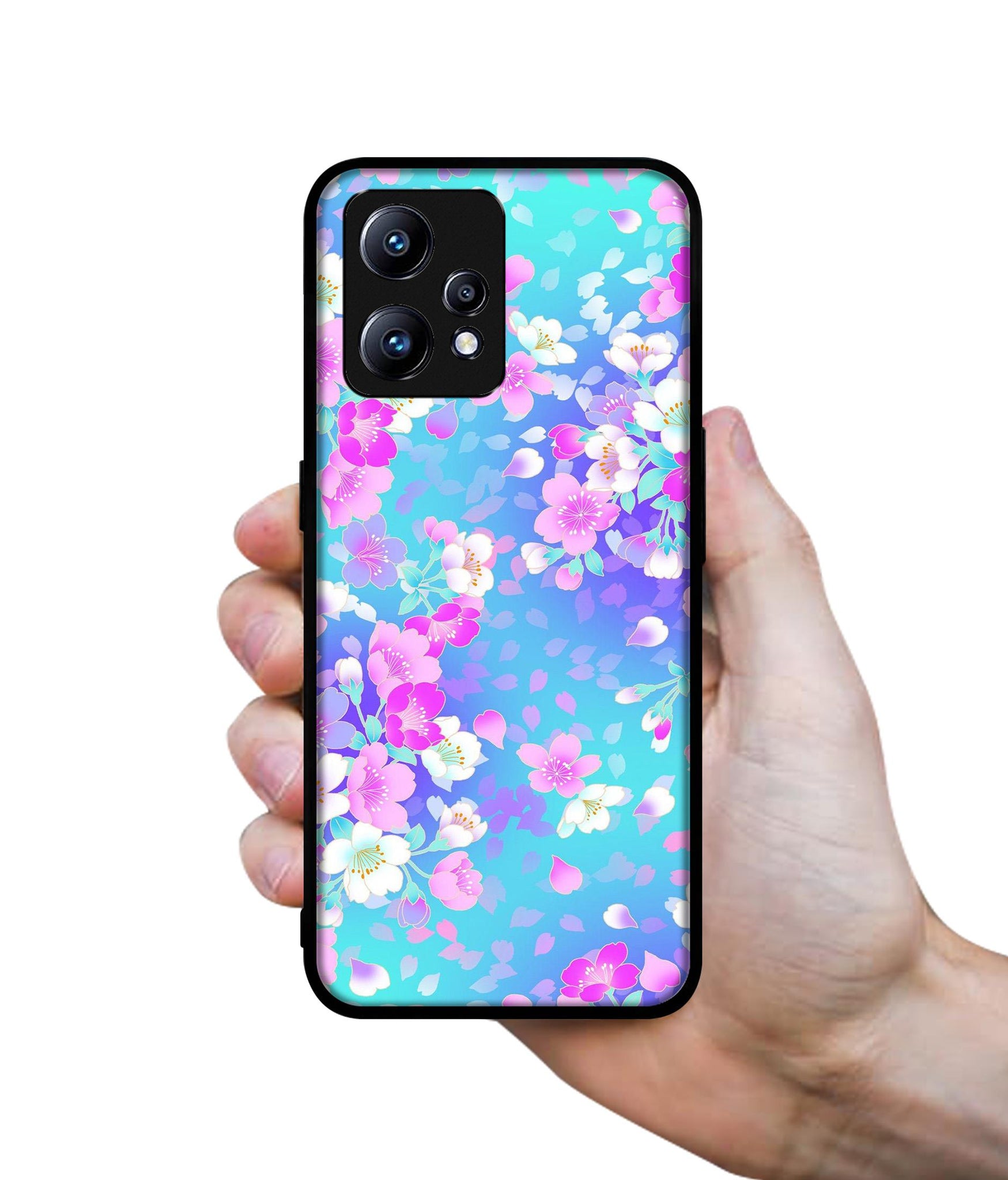 Floral Blue Pattern Design Designer 2D Printed Back Case Cover for Realme Narzo 50 Pro 5G