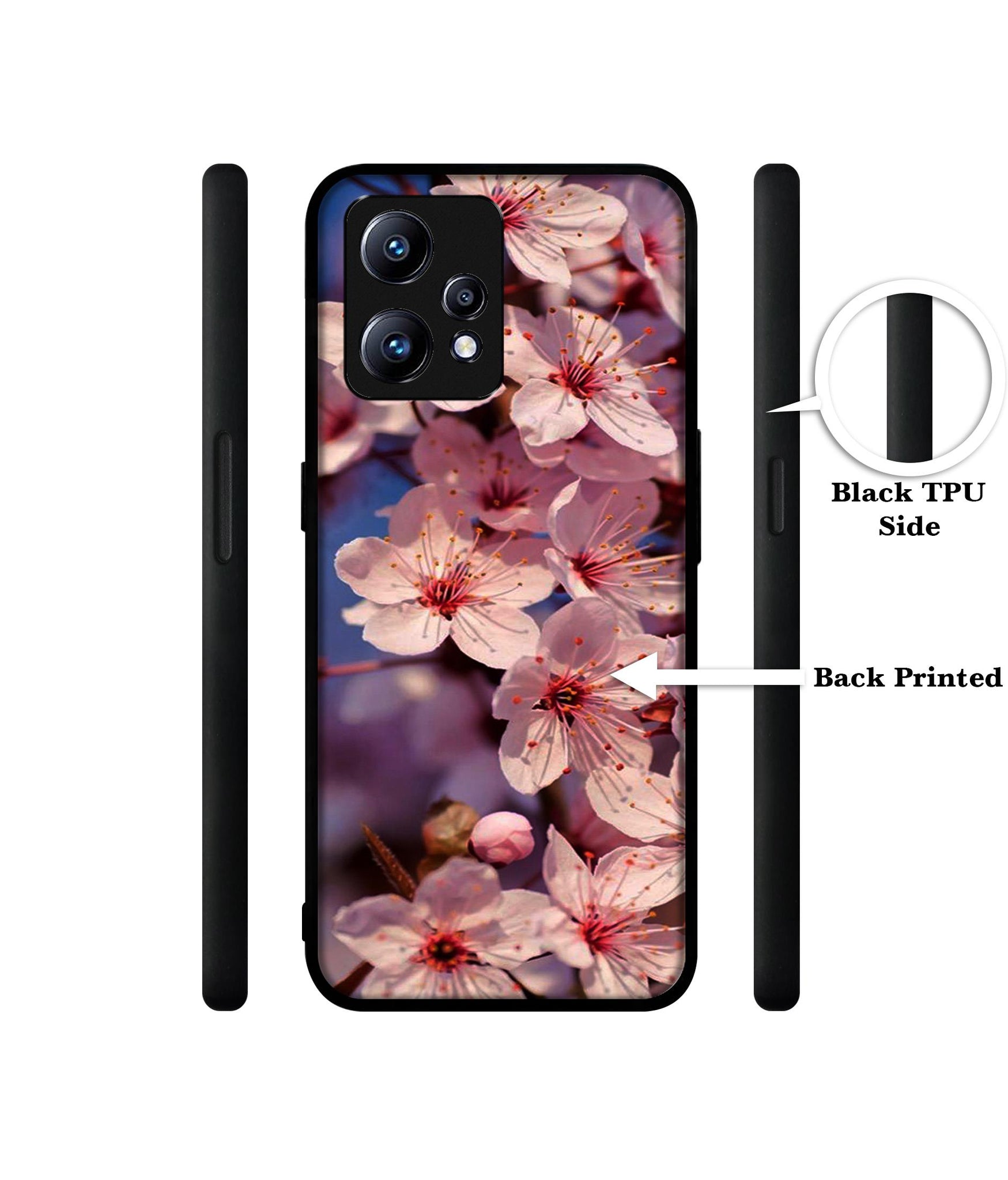 Pink Flowers Pattern Design Designer 2D Printed Back Case Cover for Realme Narzo 50 Pro 5G