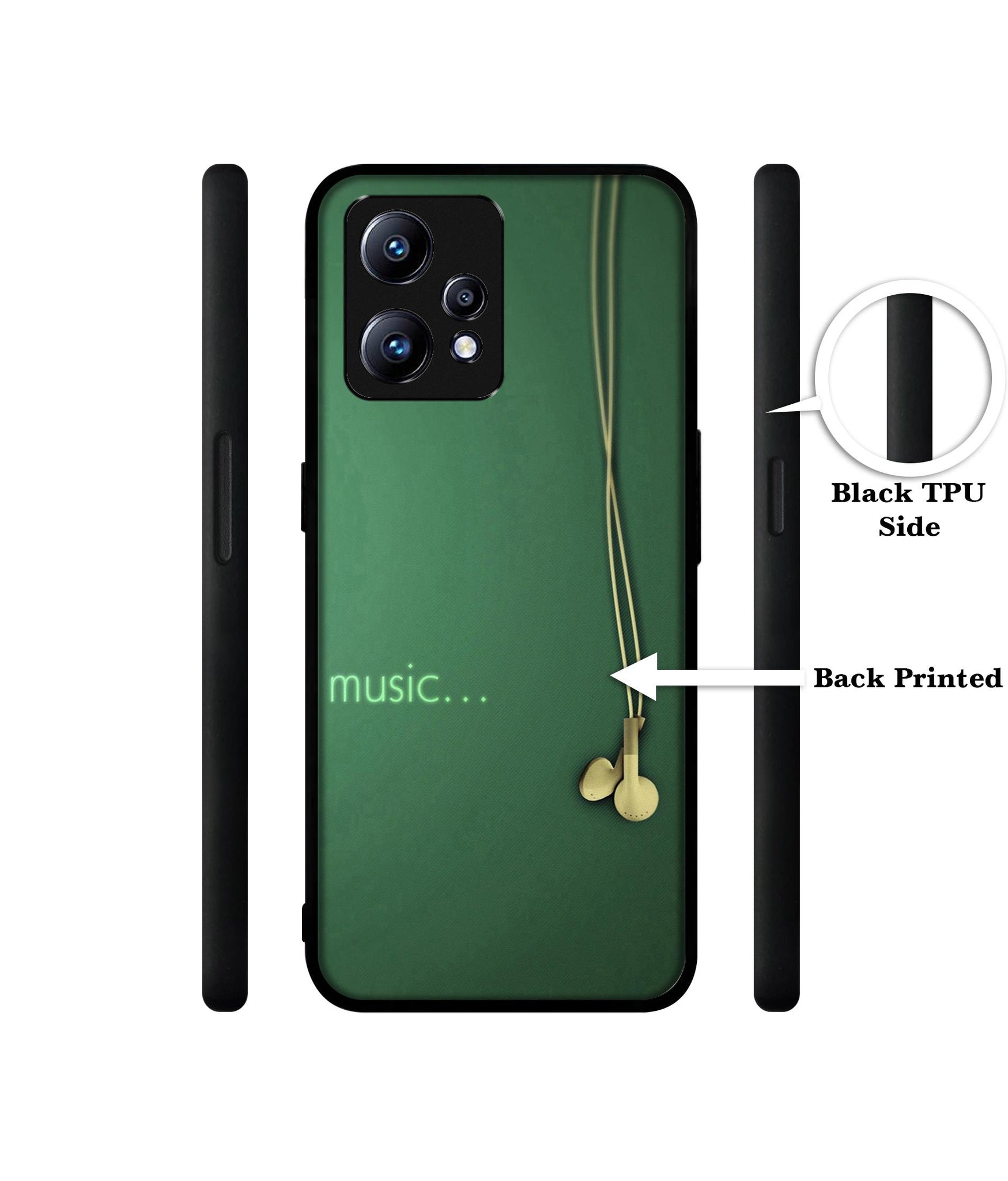 Headphone Music Design Designer 2D Printed Back Case Cover for Realme Narzo 50 Pro 5G