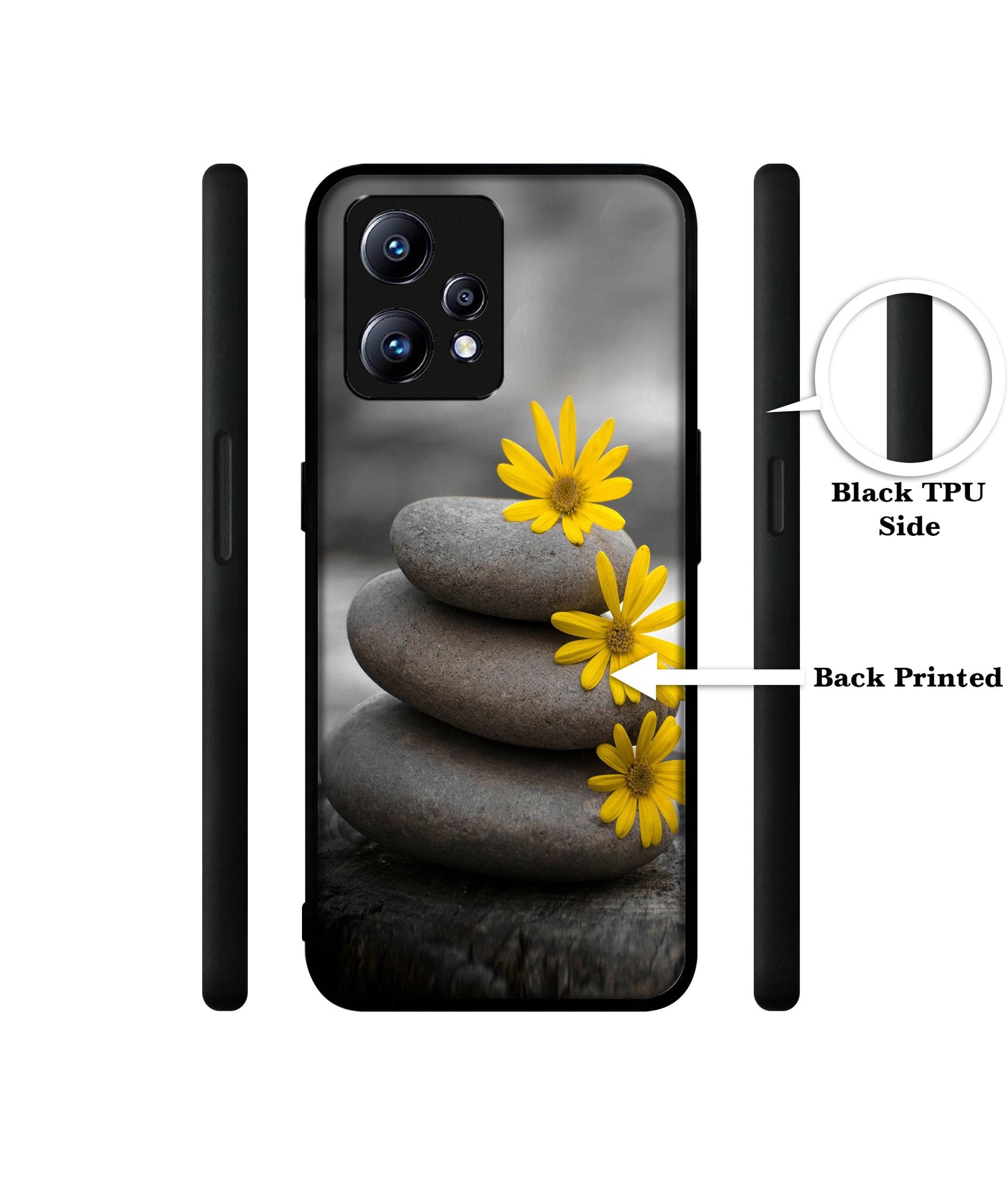 Stones And Flower Design Designer 2D Printed Back Case Cover for Realme Narzo 50 Pro 5G