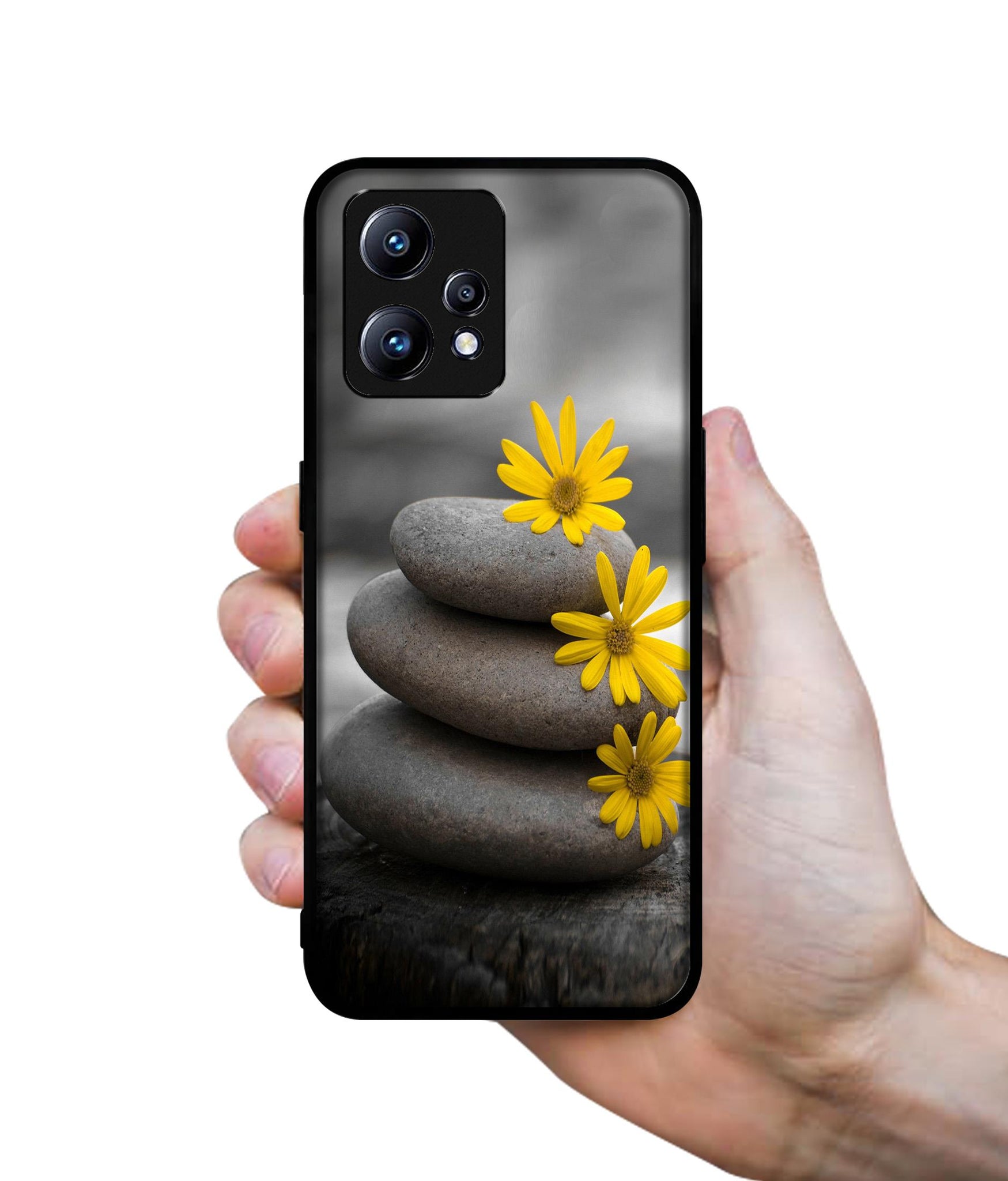 Stones And Flower Design Designer 2D Printed Back Case Cover for Realme Narzo 50 Pro 5G
