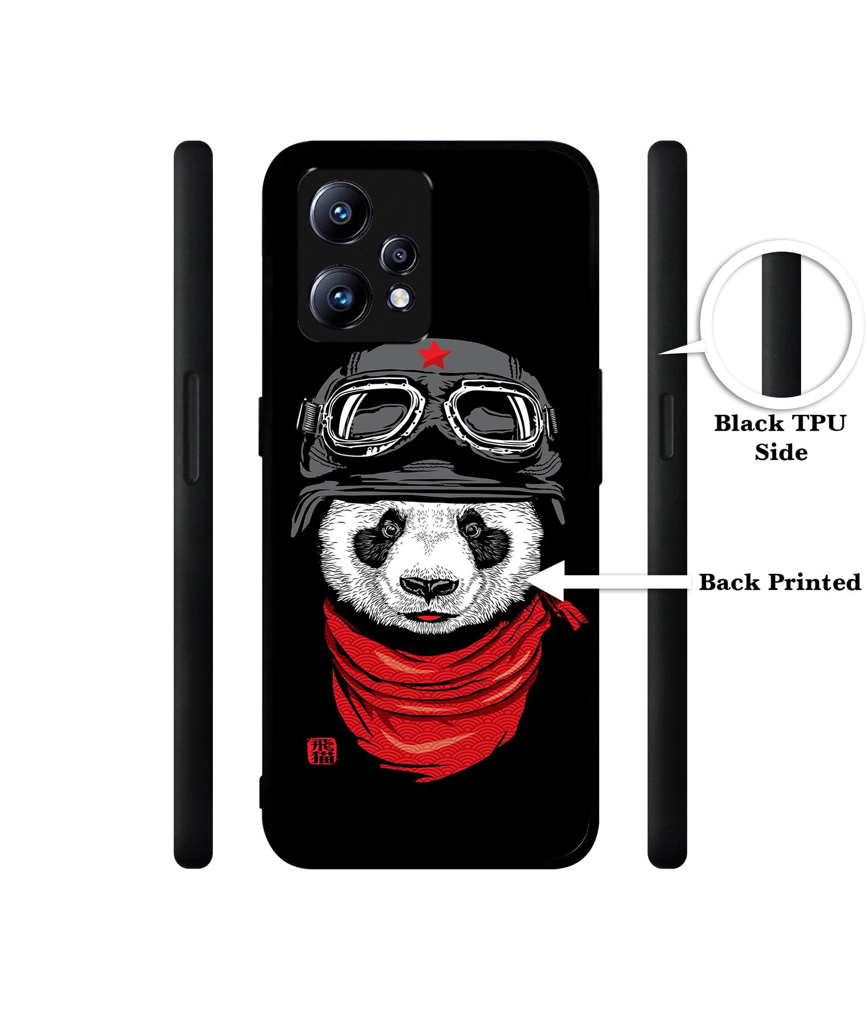Biker Panda Design Designer 2D Printed Back Case Cover for Realme Narzo 50 Pro 5G