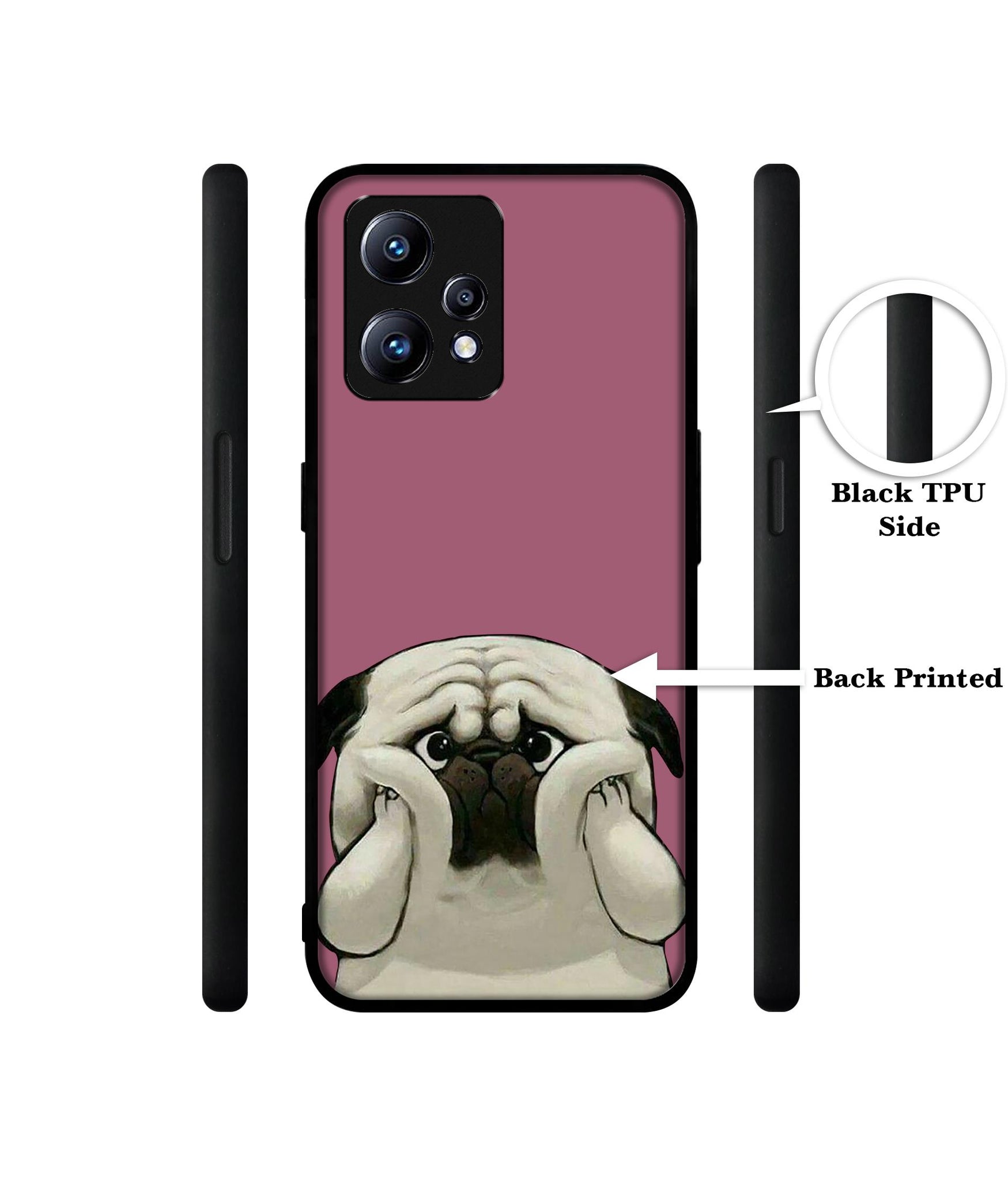 Cute Pug Holding Big Cheeks Design Designer 2D Printed Back Case Cover for Realme Narzo 50 Pro 5G