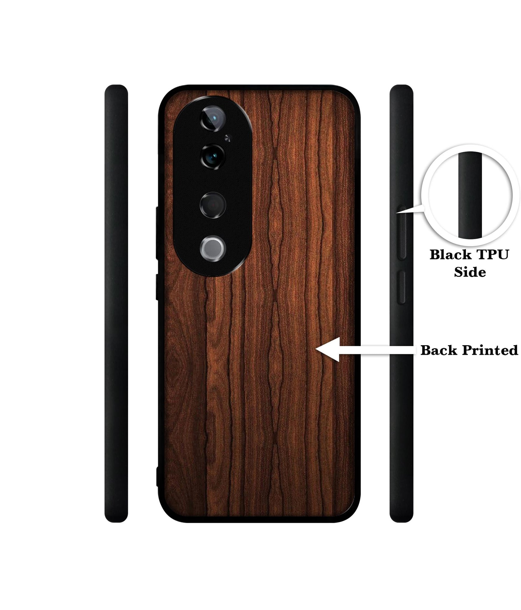 Brown Wooden Texture Design Designer 2D Printed Back Case Cover for Vivo T3 Ultra 5G