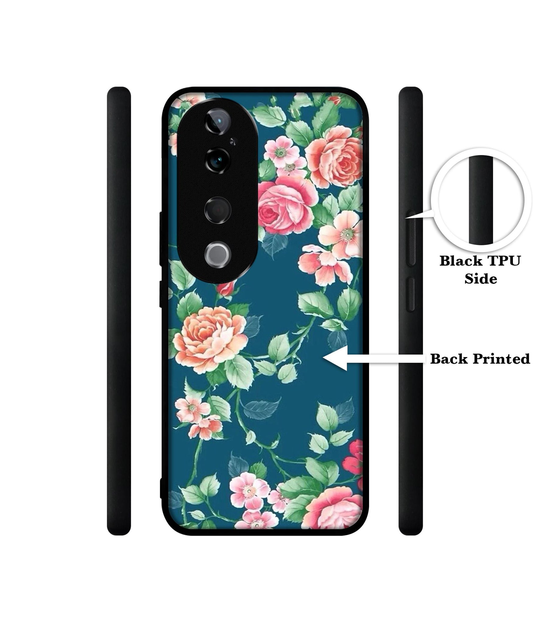 Vintage Floral Design Designer 2D Printed Back Case Cover for Vivo T3 Ultra 5G