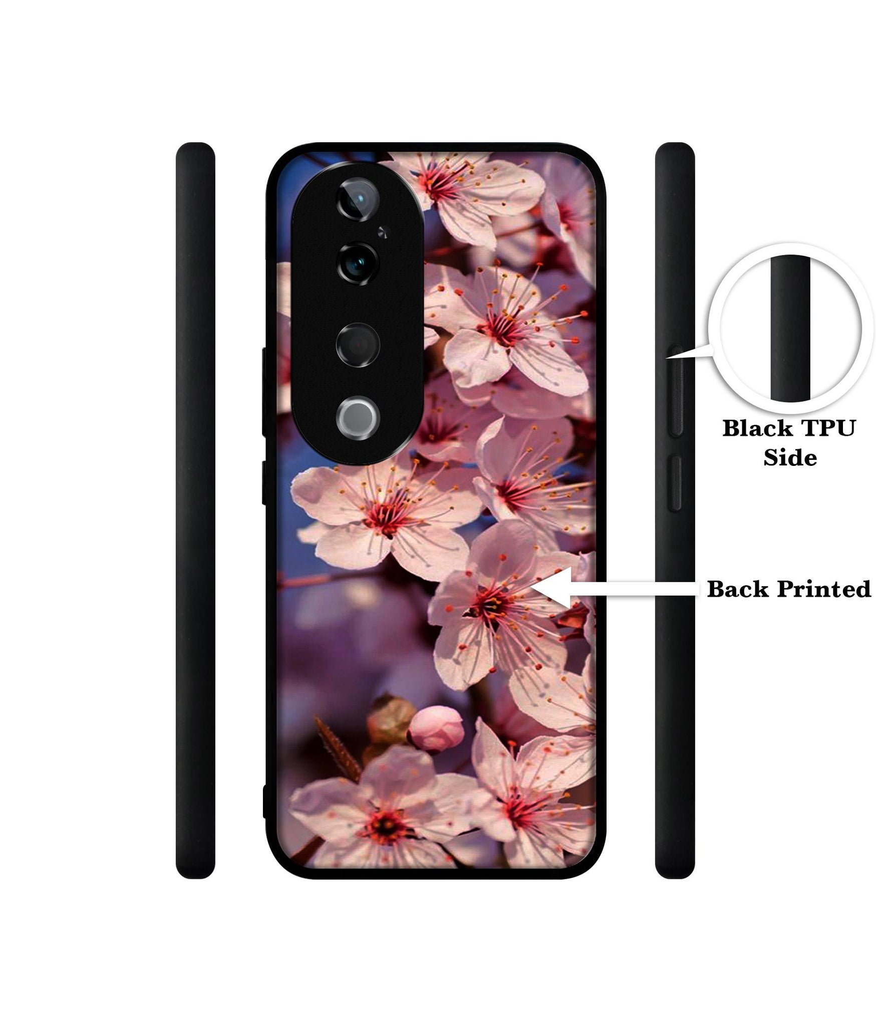 Pink Flowers Pattern Design Designer 2D Printed Back Case Cover for Vivo T3 Ultra 5G