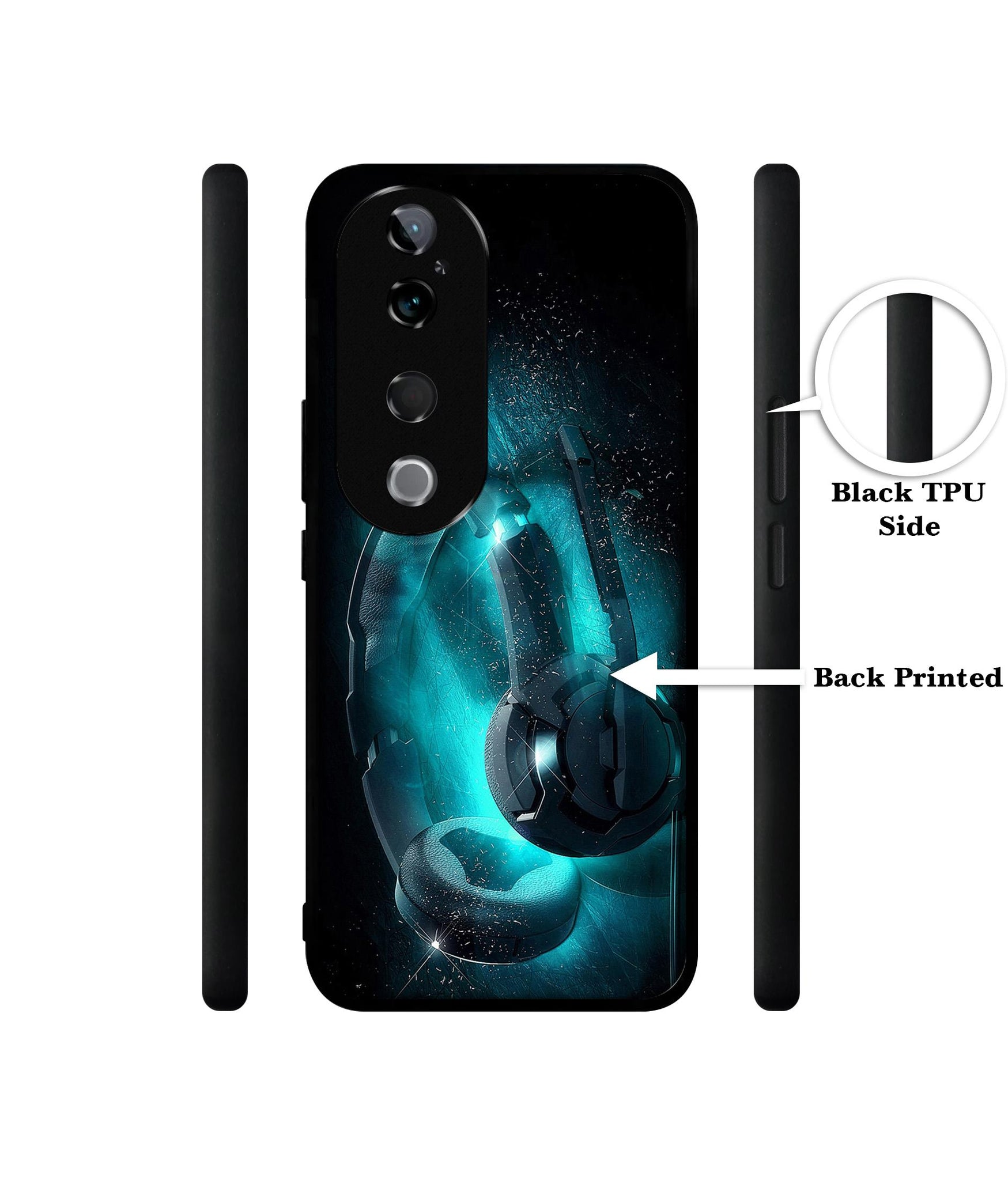 Cool Headphone Design Designer 2D Printed Back Case Cover for Vivo T3 Ultra 5G