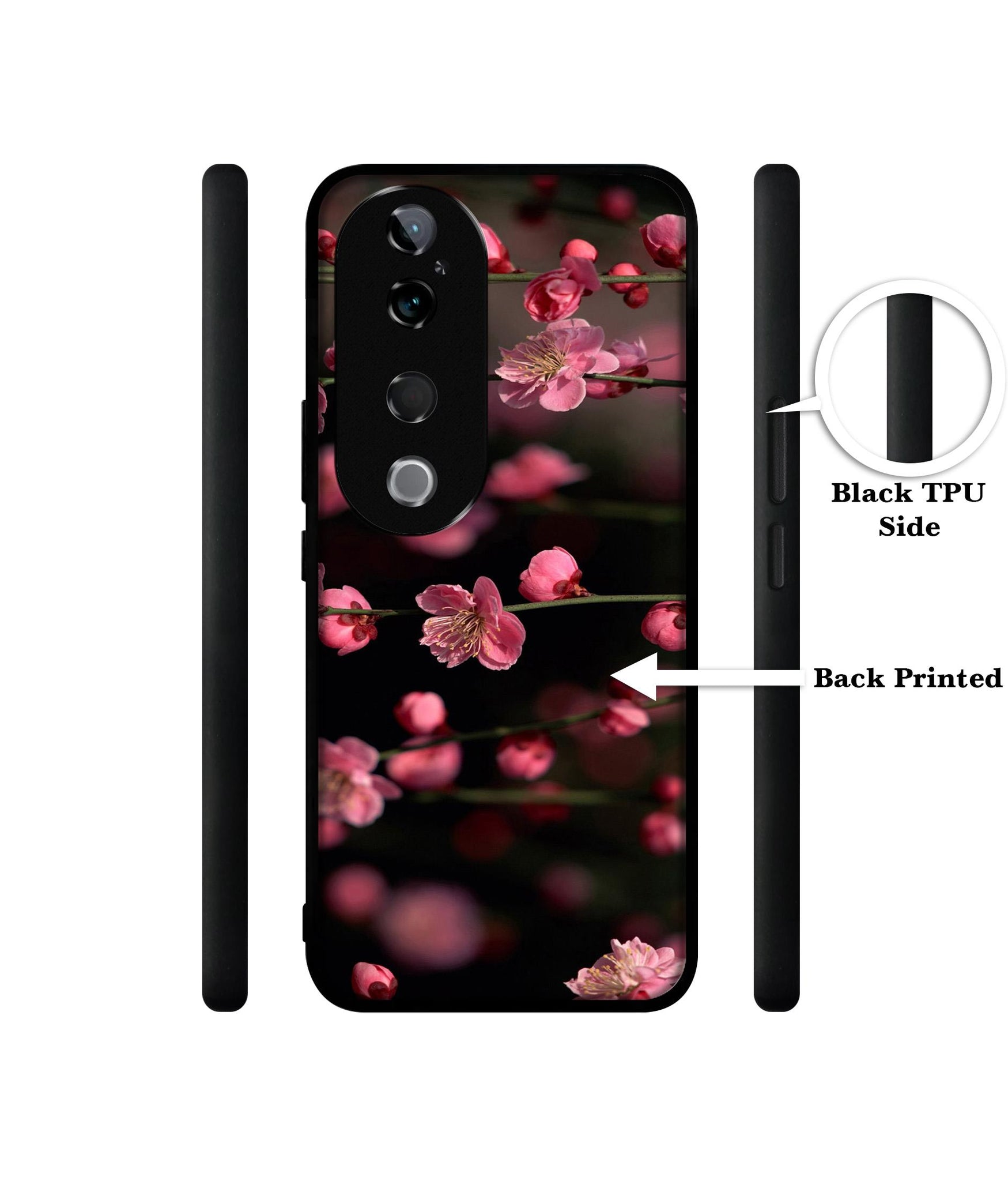 Pink Flowers Design Designer 2D Printed Back Case Cover for Vivo T3 Ultra 5G