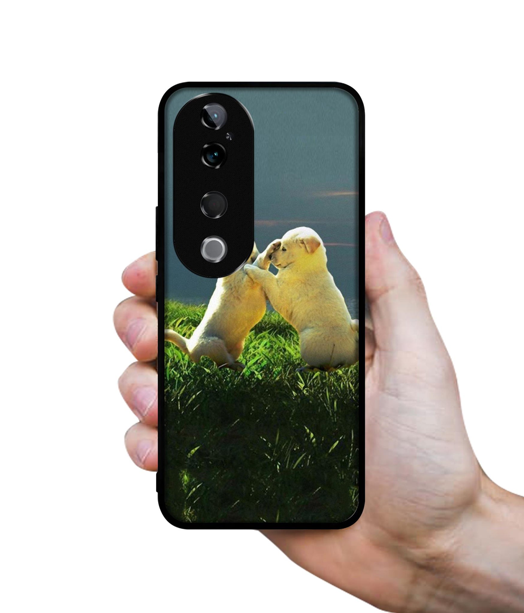 Puppy Couple Sunset Design Designer 2D Printed Back Case Cover for Vivo T3 Ultra 5G