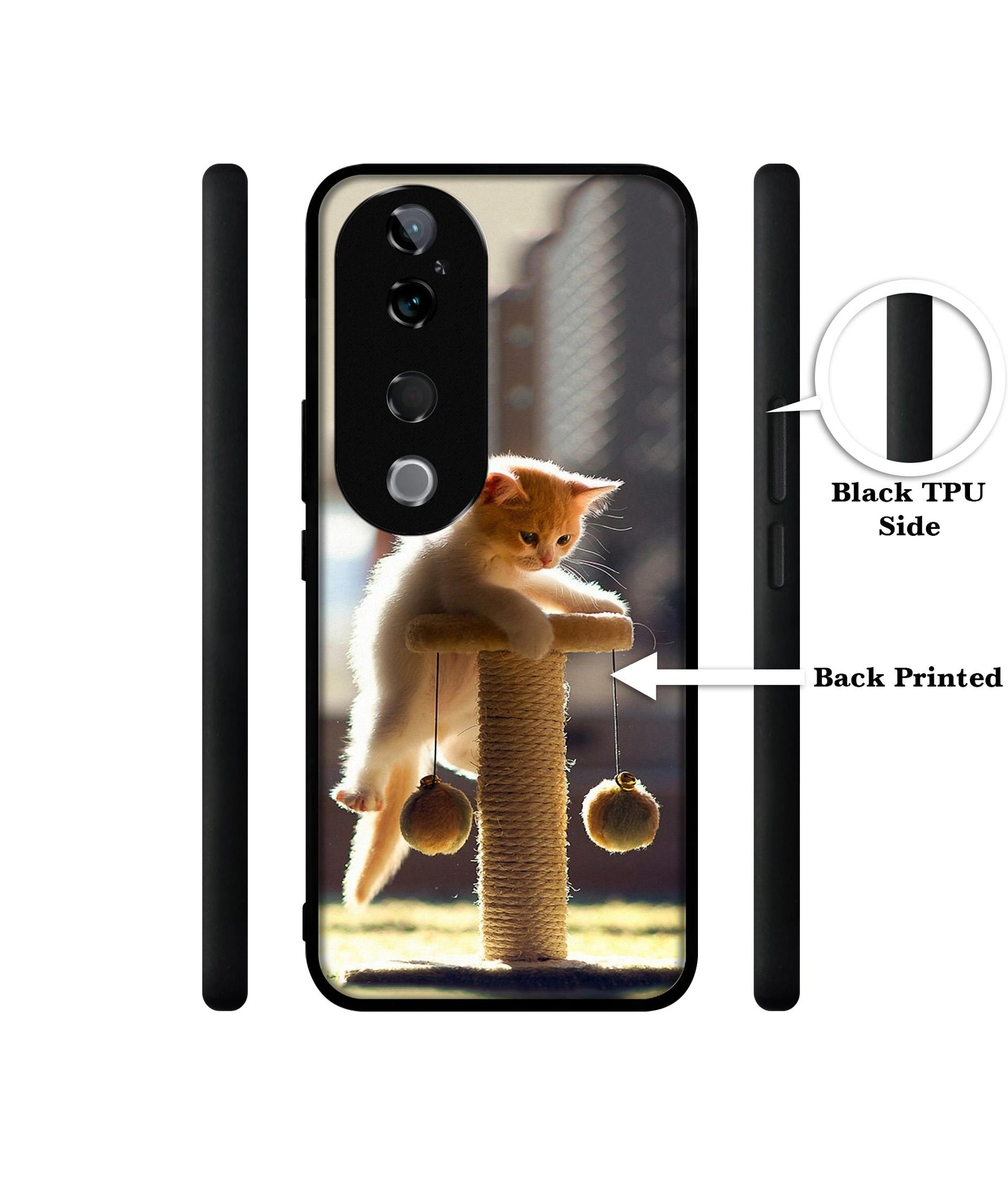 Cat Climbing Design Designer 2D Printed Back Case Cover for Vivo T3 Ultra 5G