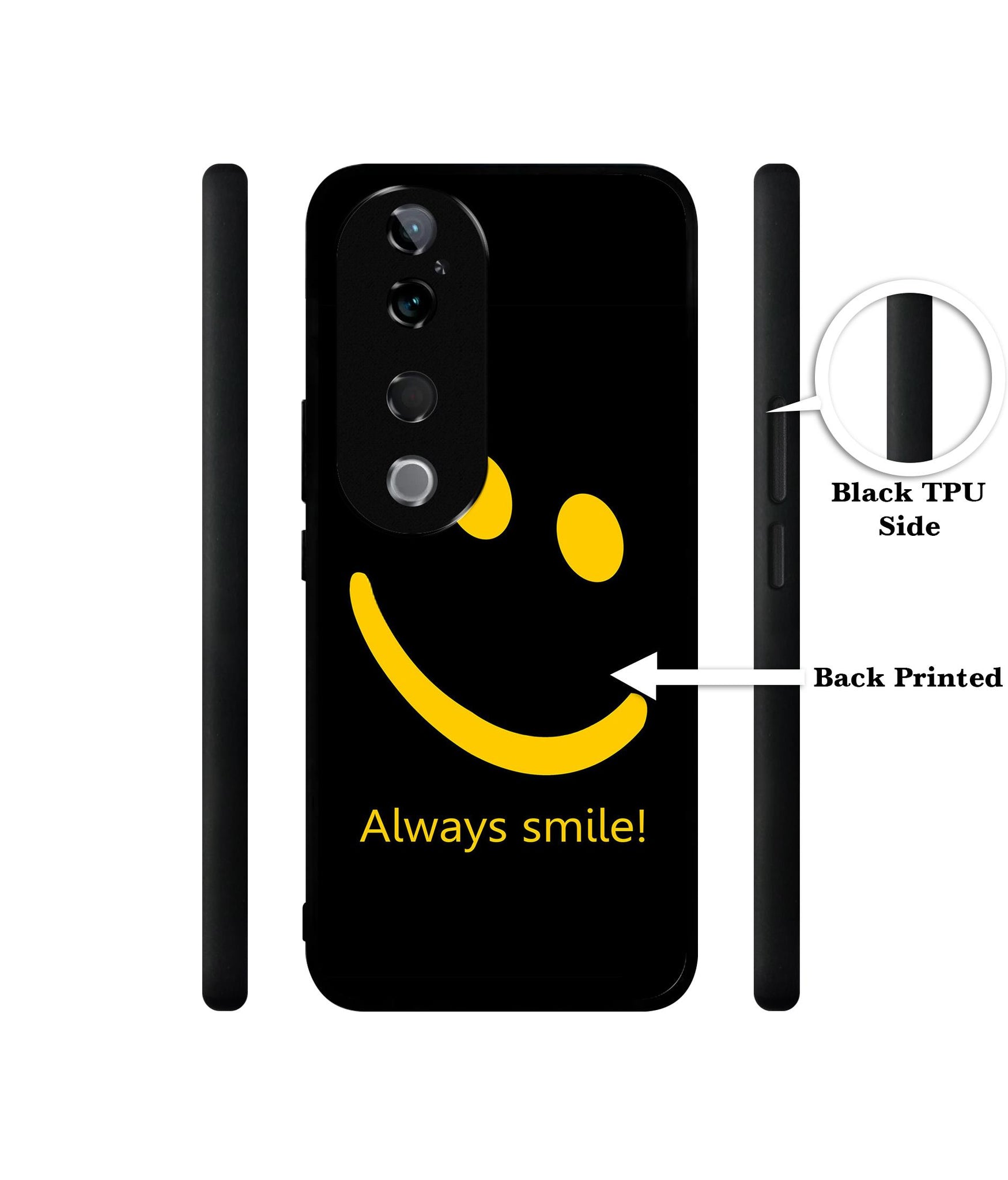 Always Smile Quote Design Designer 2D Printed Back Case Cover for Vivo T3 Ultra 5G