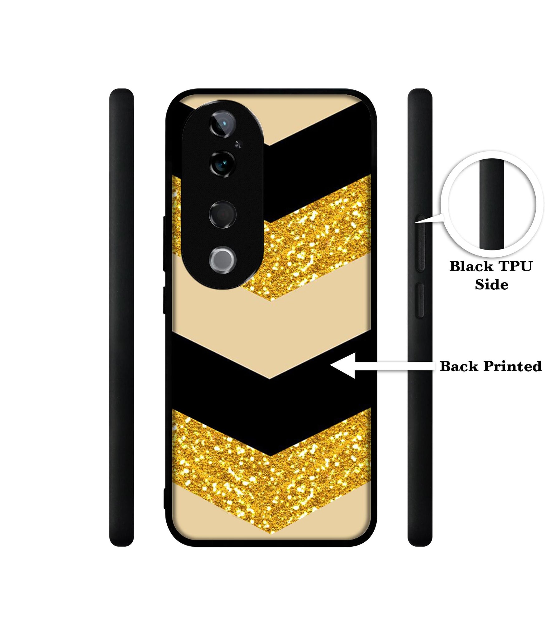 Black & Gold Design Designer 2D Printed Back Case Cover for Vivo T3 Ultra 5G