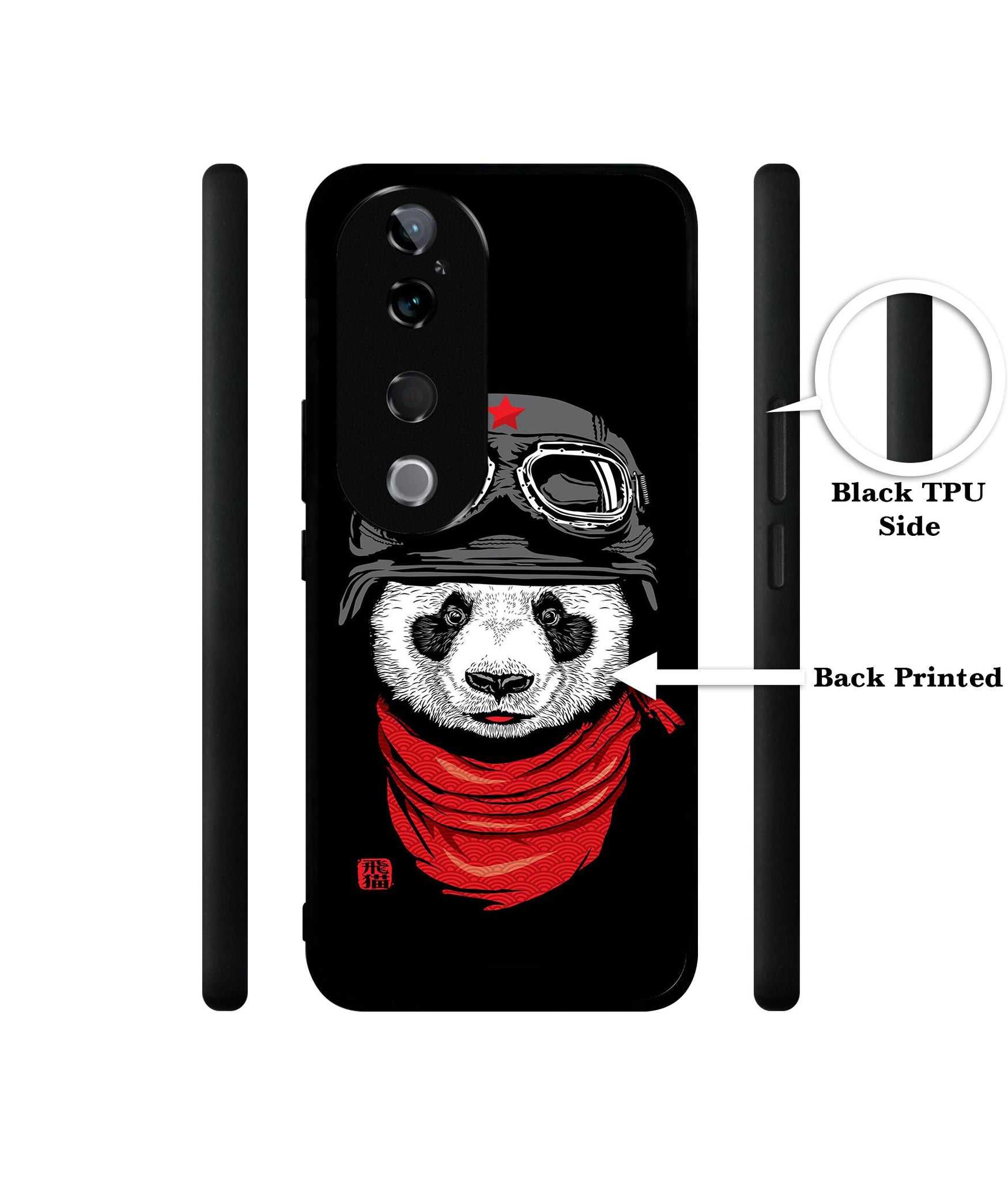 Biker Panda Design Designer 2D Printed Back Case Cover for Vivo T3 Ultra 5G