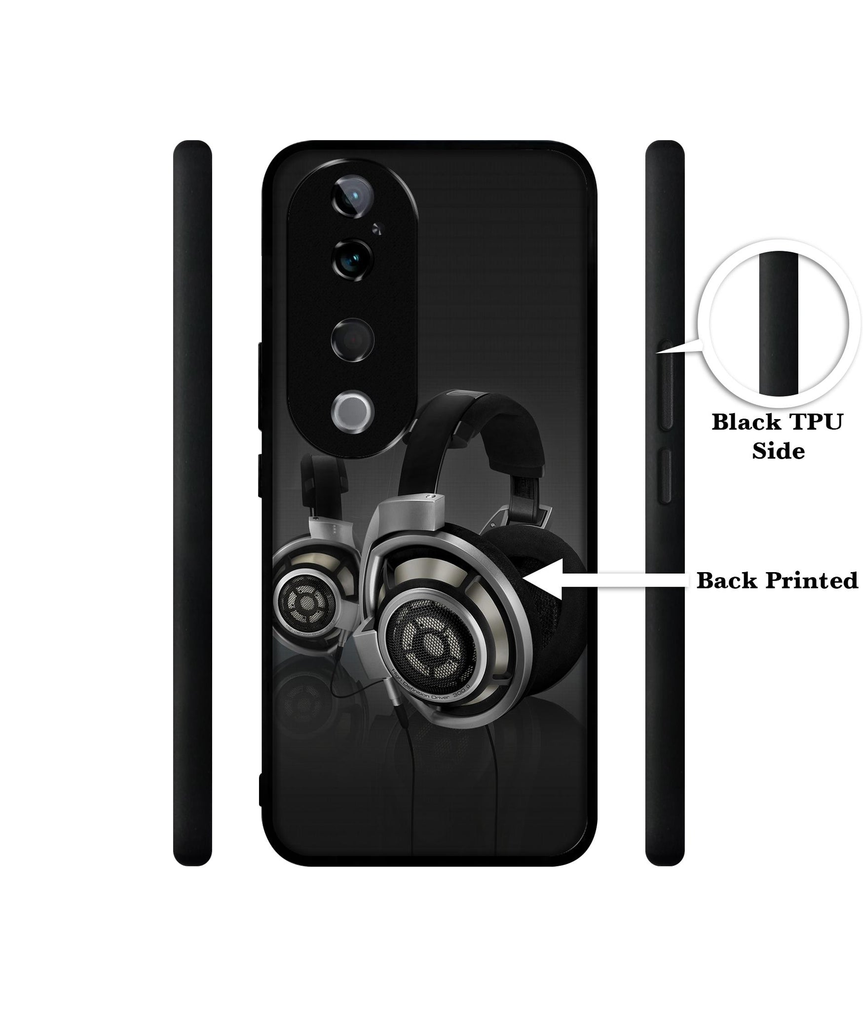 Head Phone Design Designer 2D Printed Back Case Cover for Vivo T3 Ultra 5G