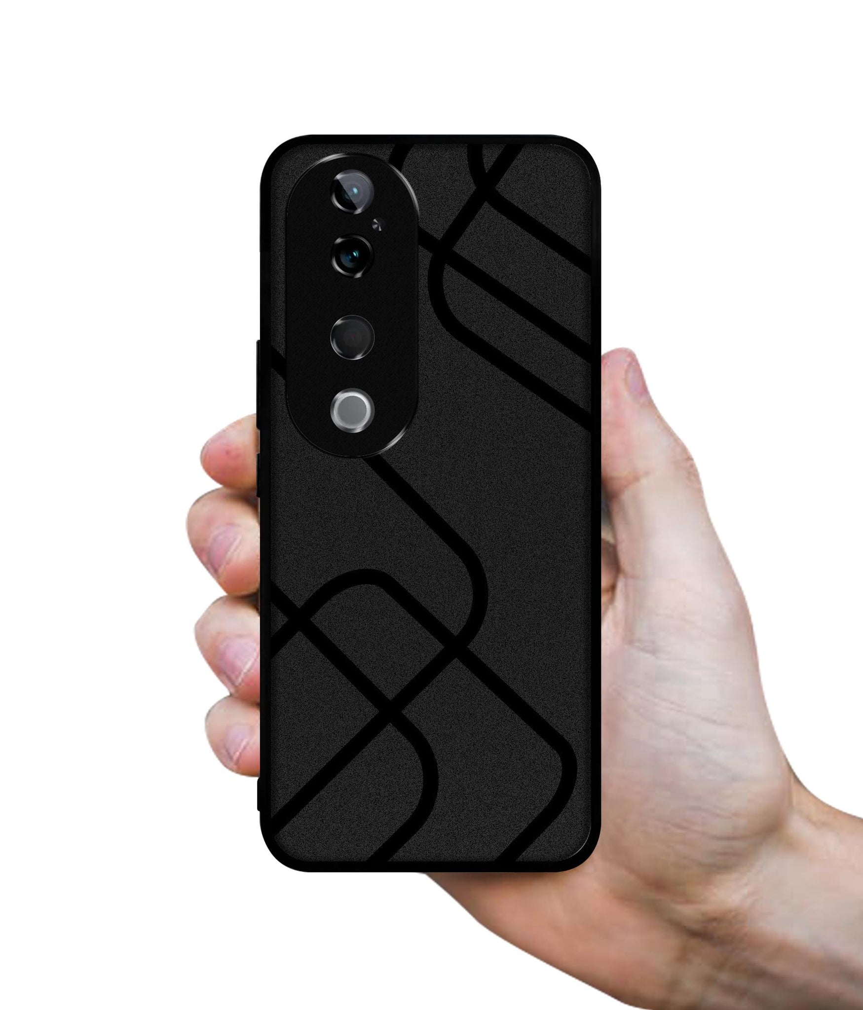 Zig-Zag Black Line Design Designer 2D Printed Back Case Cover for Vivo T3 Ultra 5G
