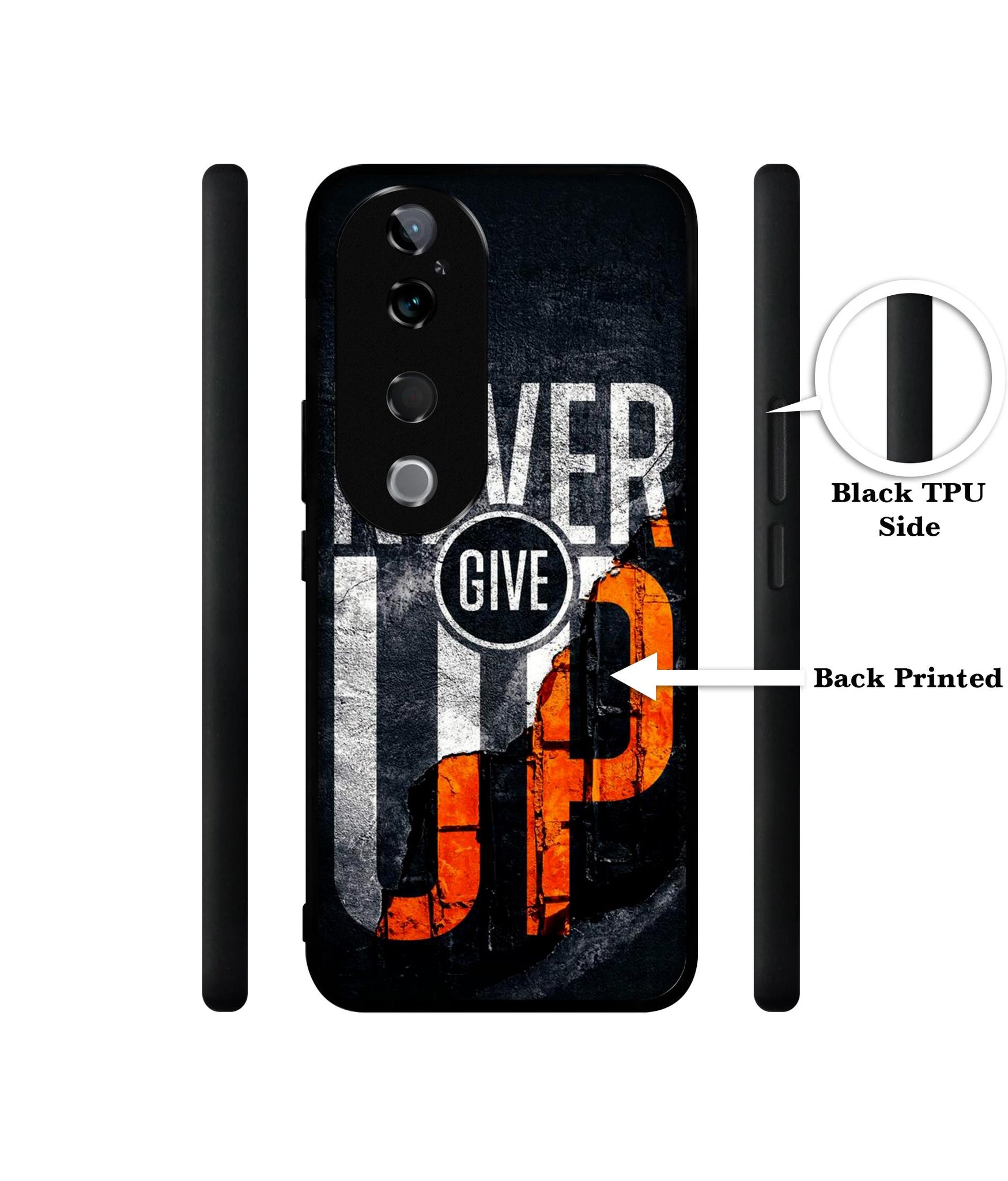 Never Give Up Design Designer 2D Printed Back Case Cover for Vivo T3 Ultra 5G