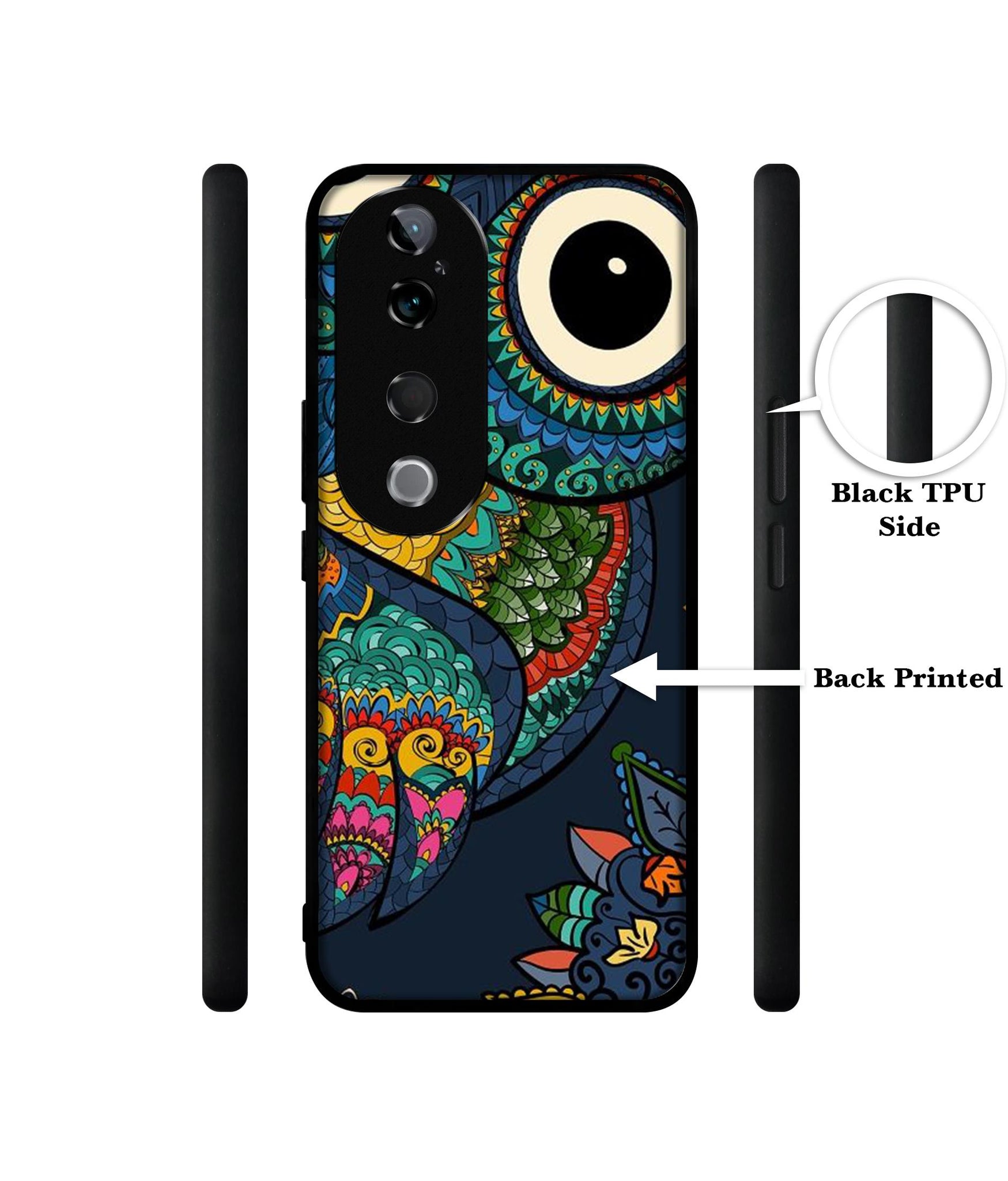 Owl Illustration Design Designer 2D Printed Back Case Cover for Vivo T3 Ultra 5G