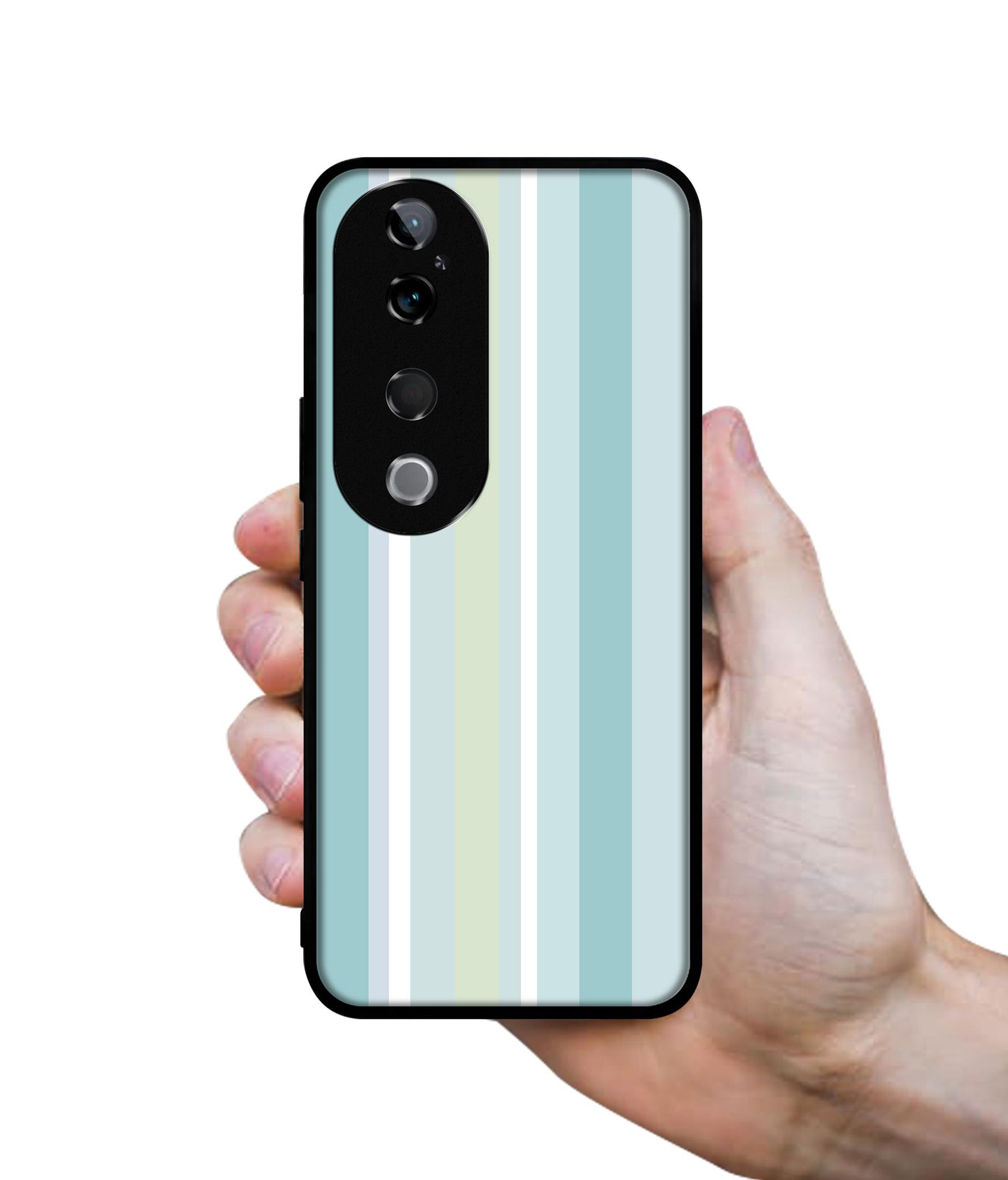 Light Green Stripes Design Designer 2D Printed Back Case Cover for Vivo T3 Ultra 5G