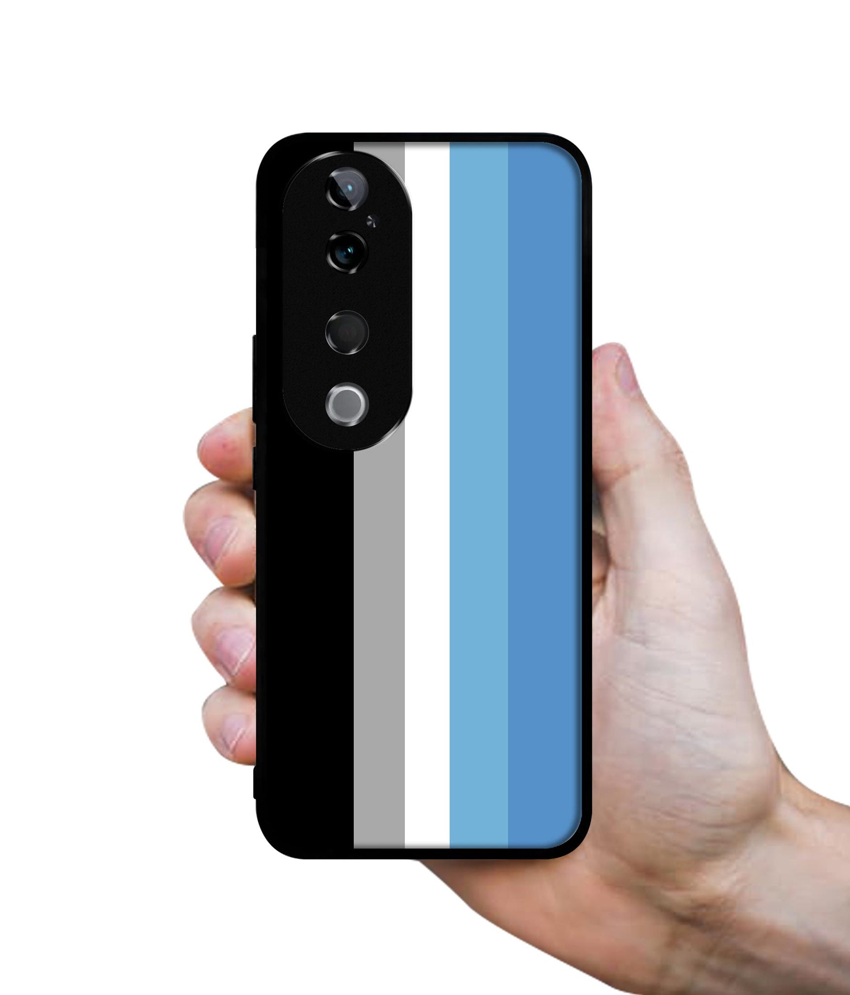 White and Blue Lines Design Designer 2D Printed Back Case Cover for Vivo T3 Ultra 5G