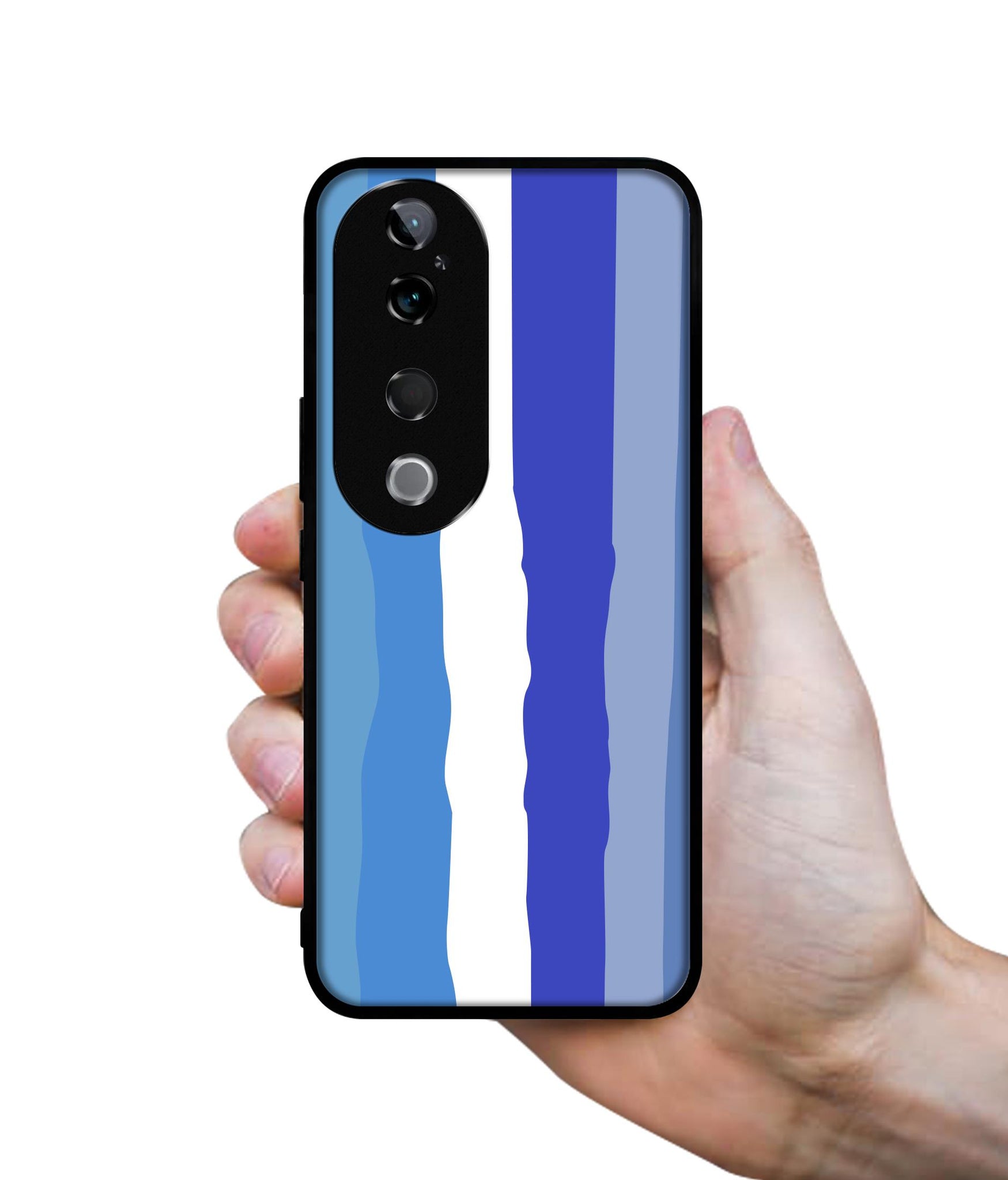 Blue Stripes Rainbow Design Designer 2D Printed Back Case Cover for Vivo T3 Ultra 5G