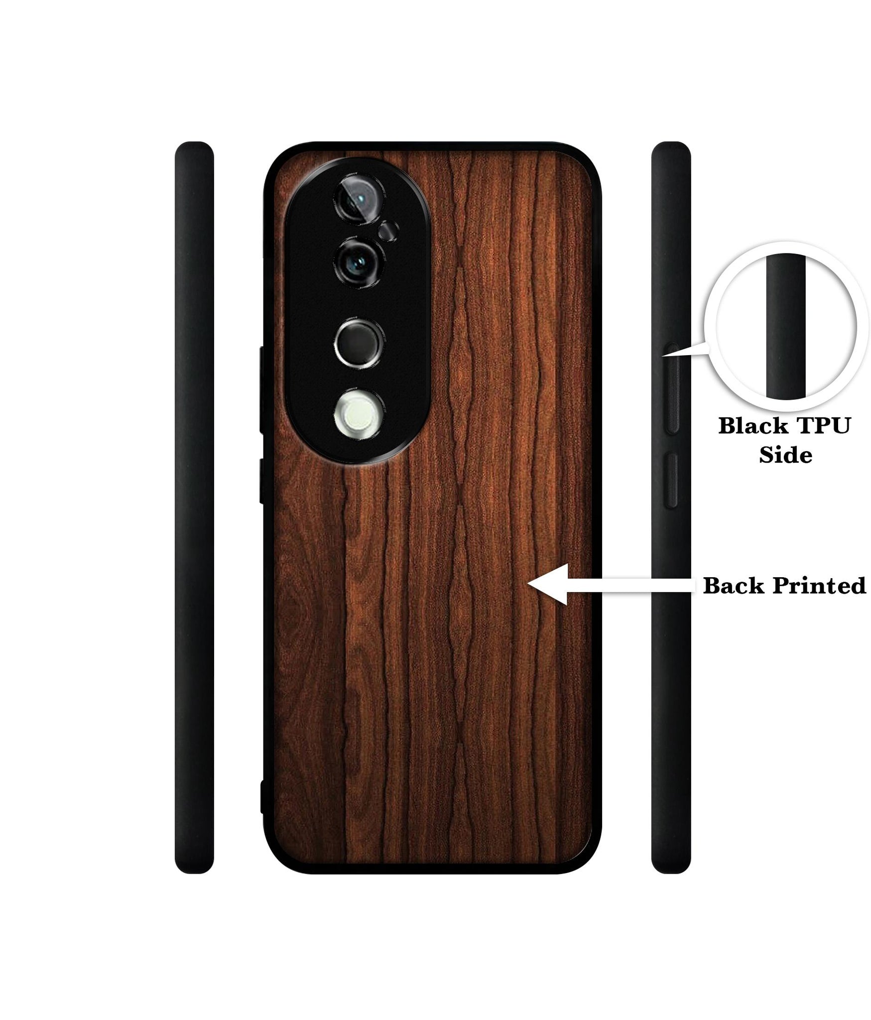 Brown Wooden Texture Design Designer 2D Printed Back Case Cover for Vivo V40 5G / V40 Pro 5G