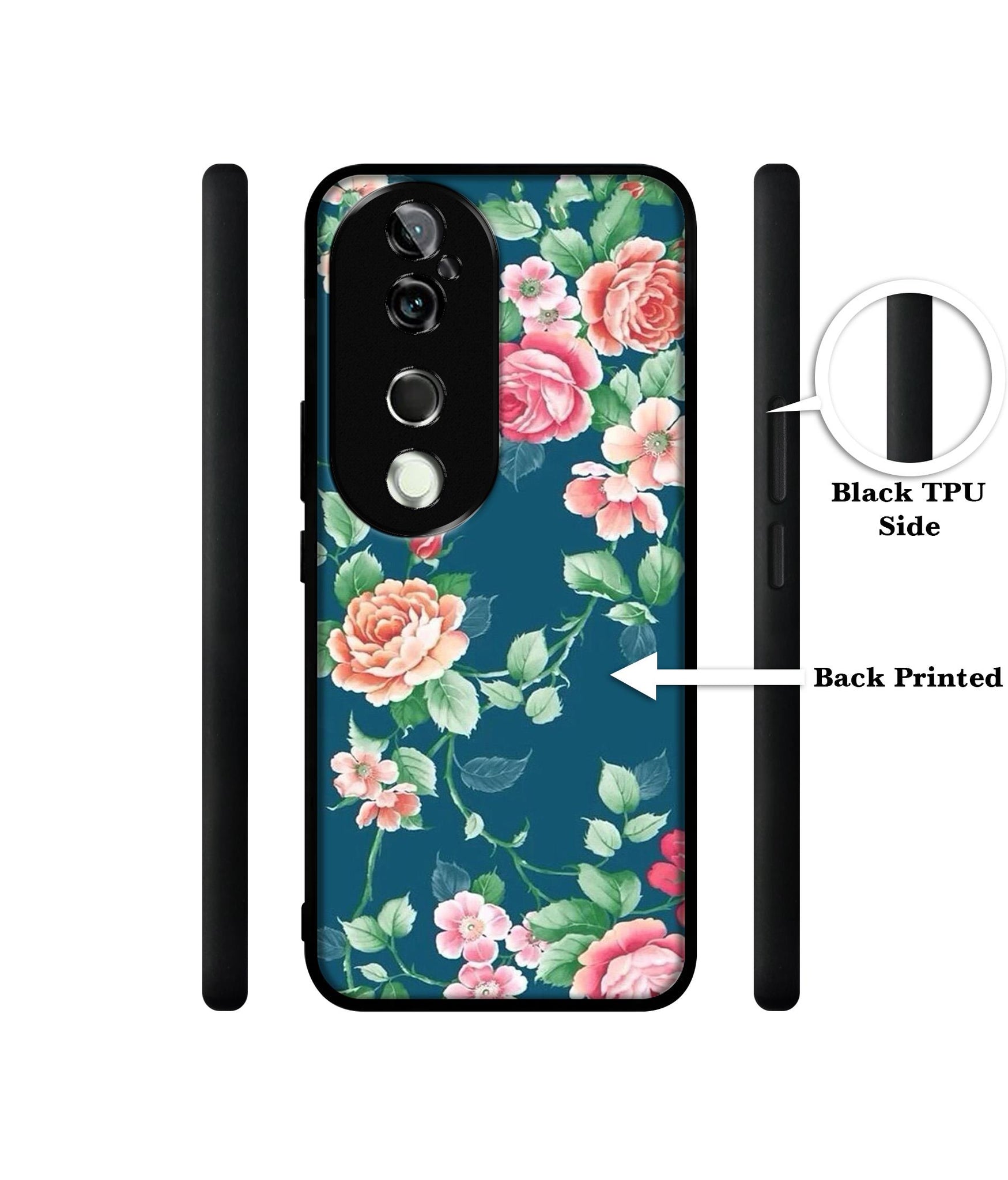 Vintage Floral Design Designer 2D Printed Back Case Cover for Vivo V40 5G / V40 Pro 5G