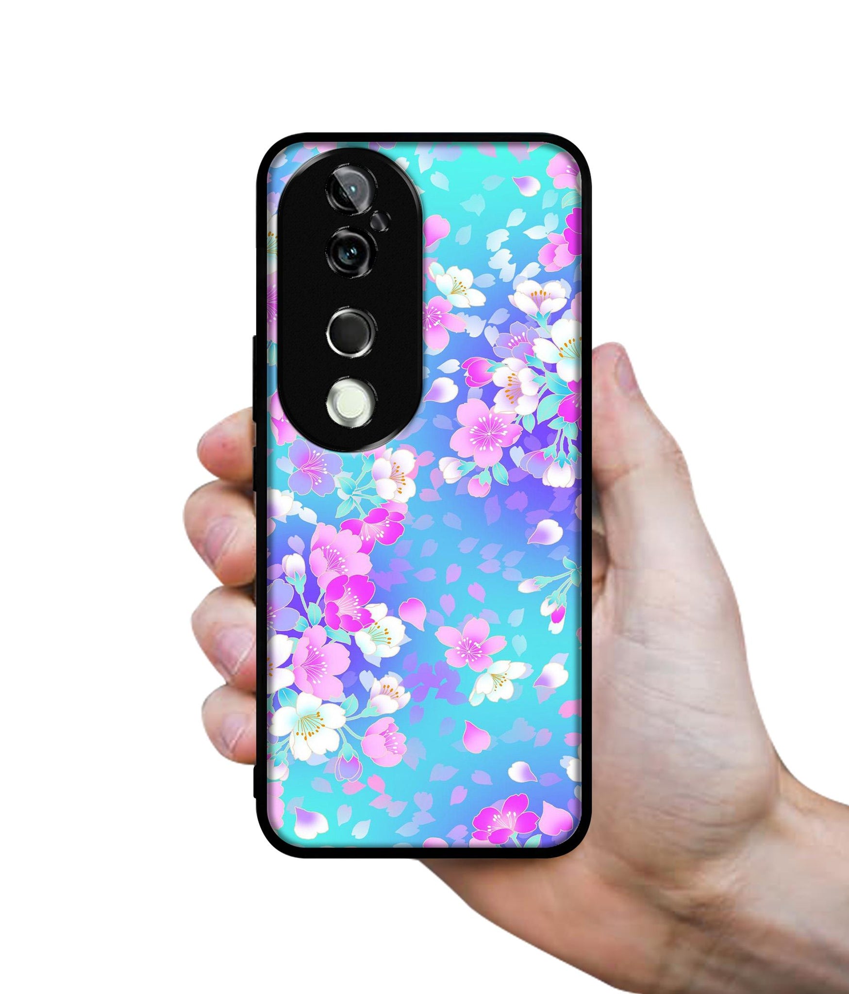 Floral Blue Pattern Design Designer 2D Printed Back Case Cover for Vivo V40 5G / V40 Pro 5G