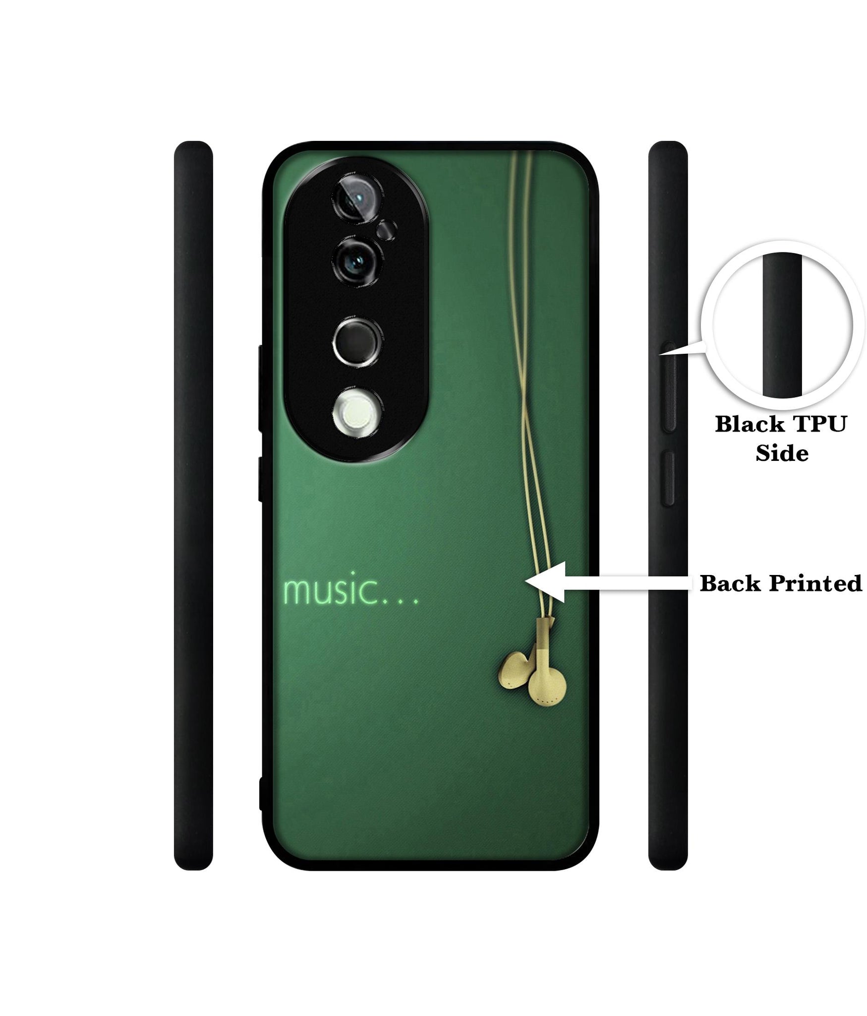 Headphone Music Design Designer 2D Printed Back Case Cover for Vivo V40 5G / V40 Pro 5G