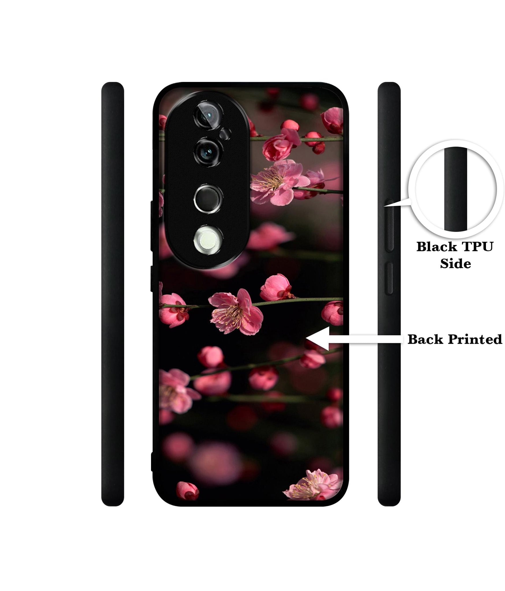 Pink Flowers Design Designer 2D Printed Back Case Cover for Vivo V40 5G / V40 Pro 5G